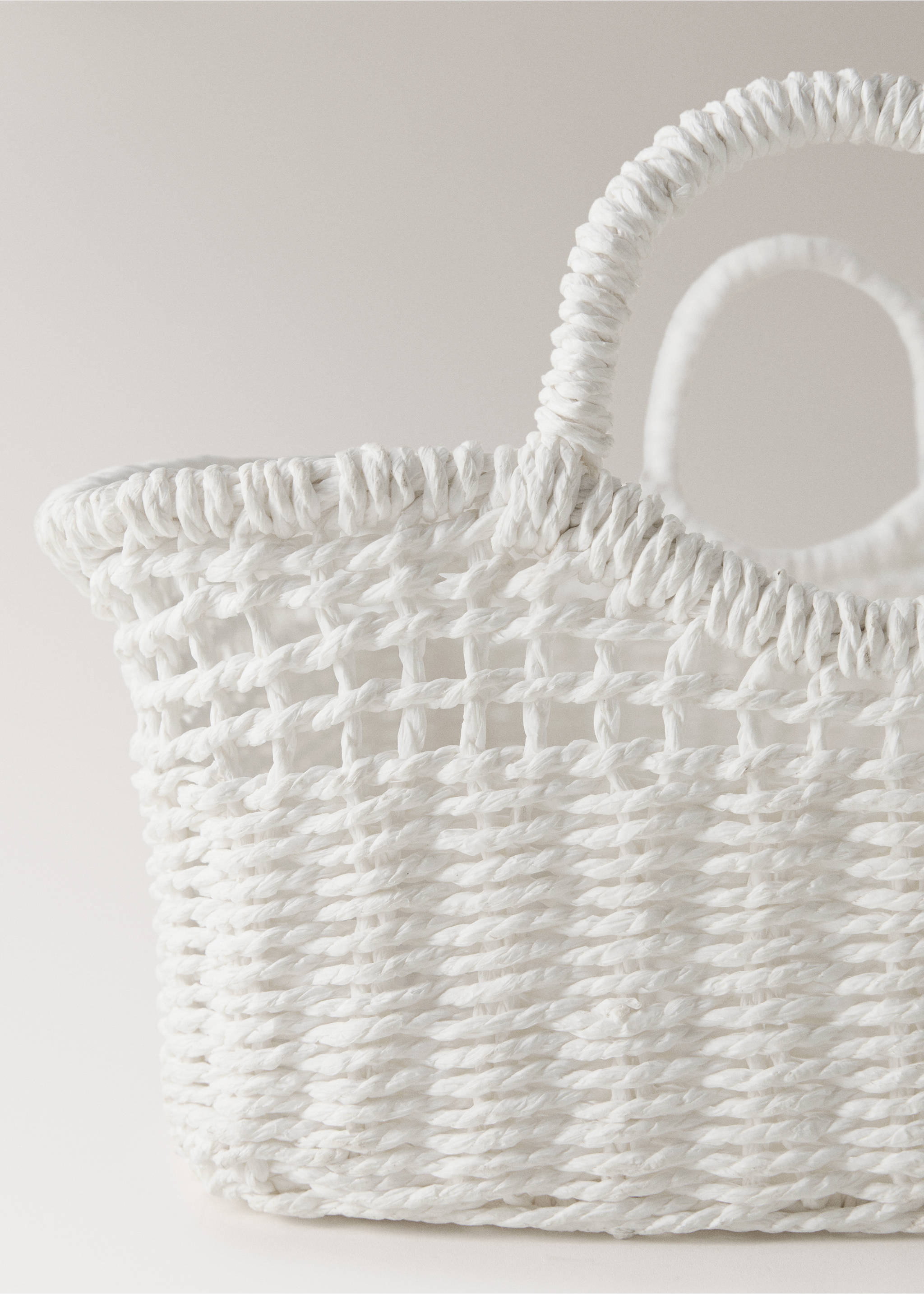 Хартиена кошница с две дръжки - Данни за артикула 2, Бяло. Ref: 27003290-00.