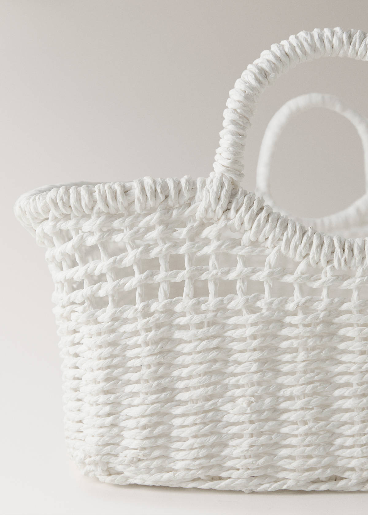 Two-handled paper basket — White