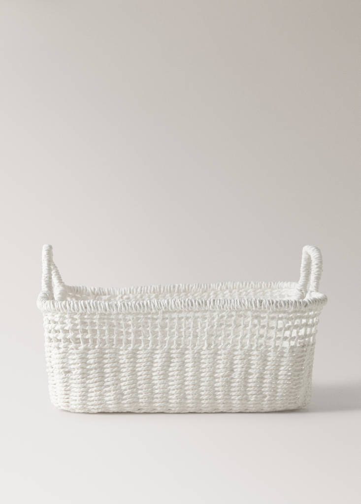 Two-handled paper basket — White