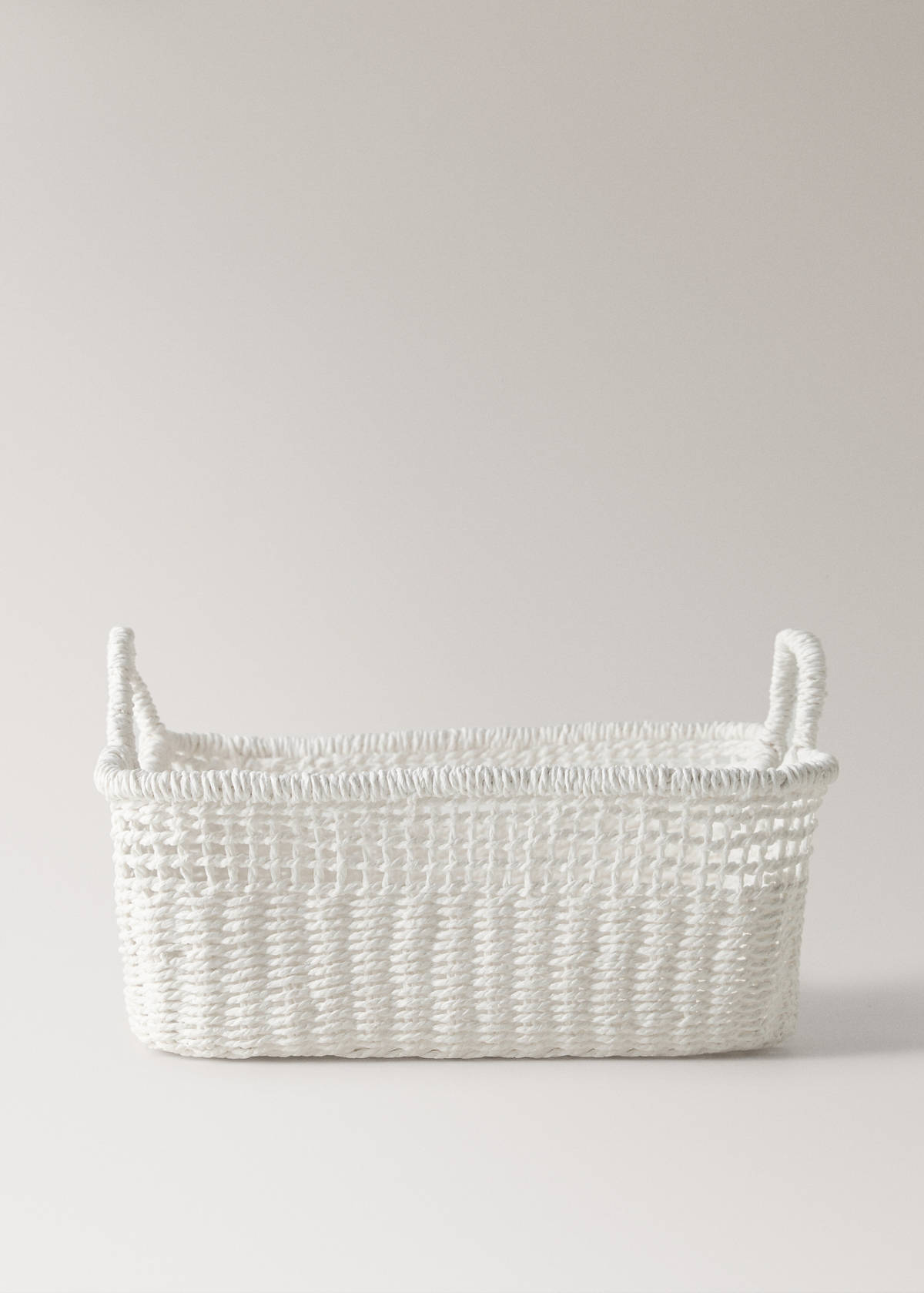 Two-handled paper basket — White