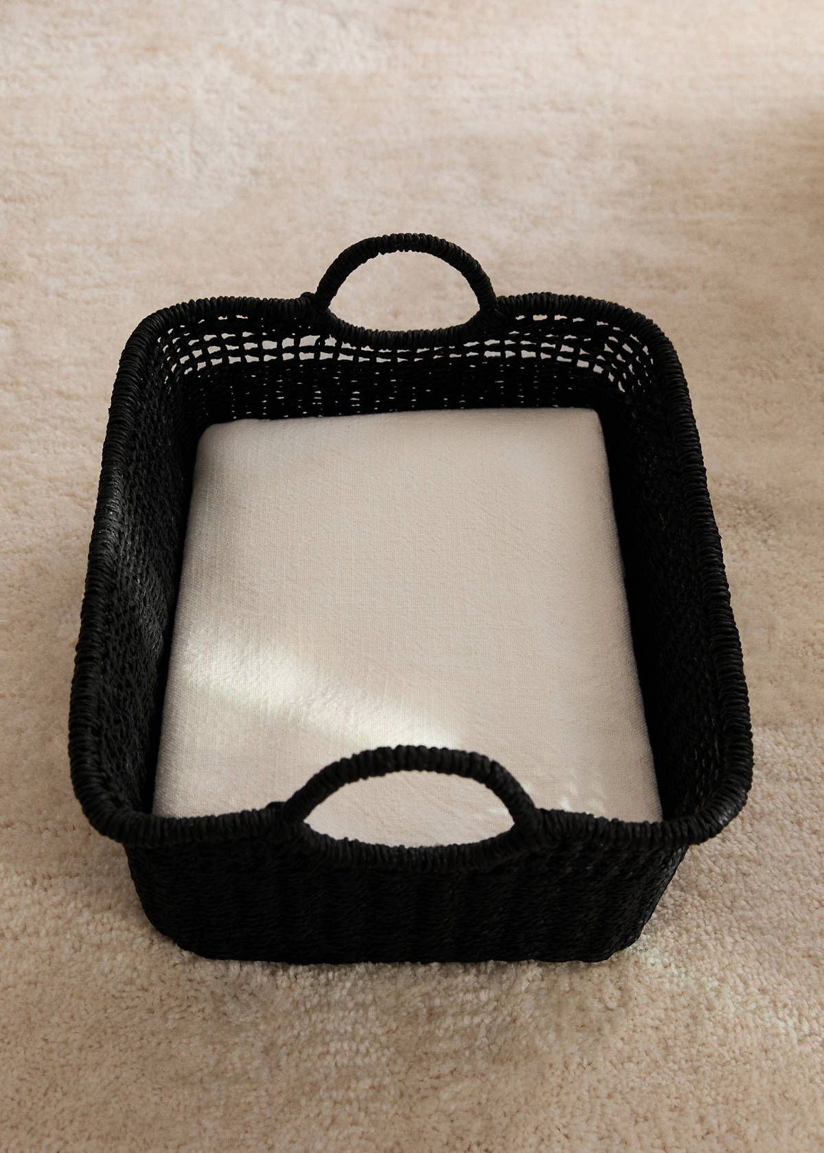 Two-handled paper basket — Black