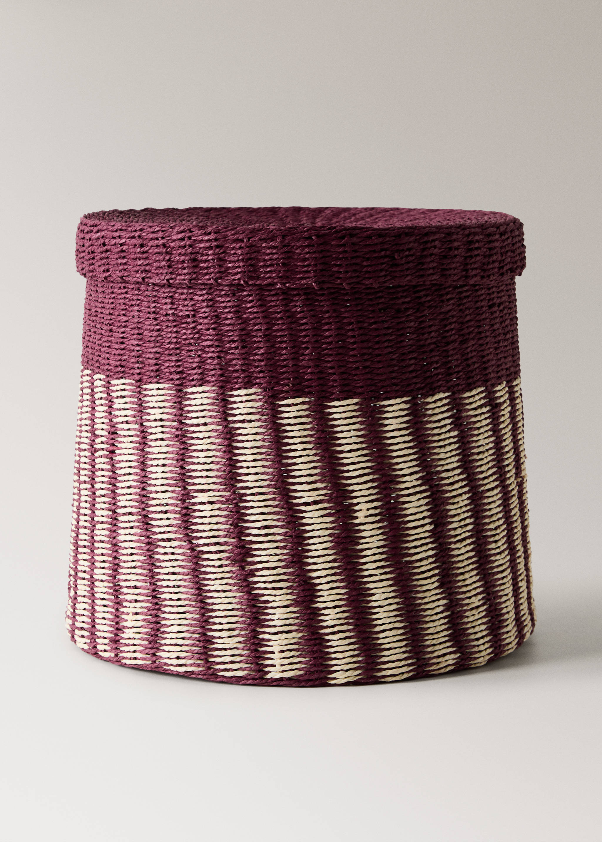 Striped paper basket with medium-sized lid - Article without model