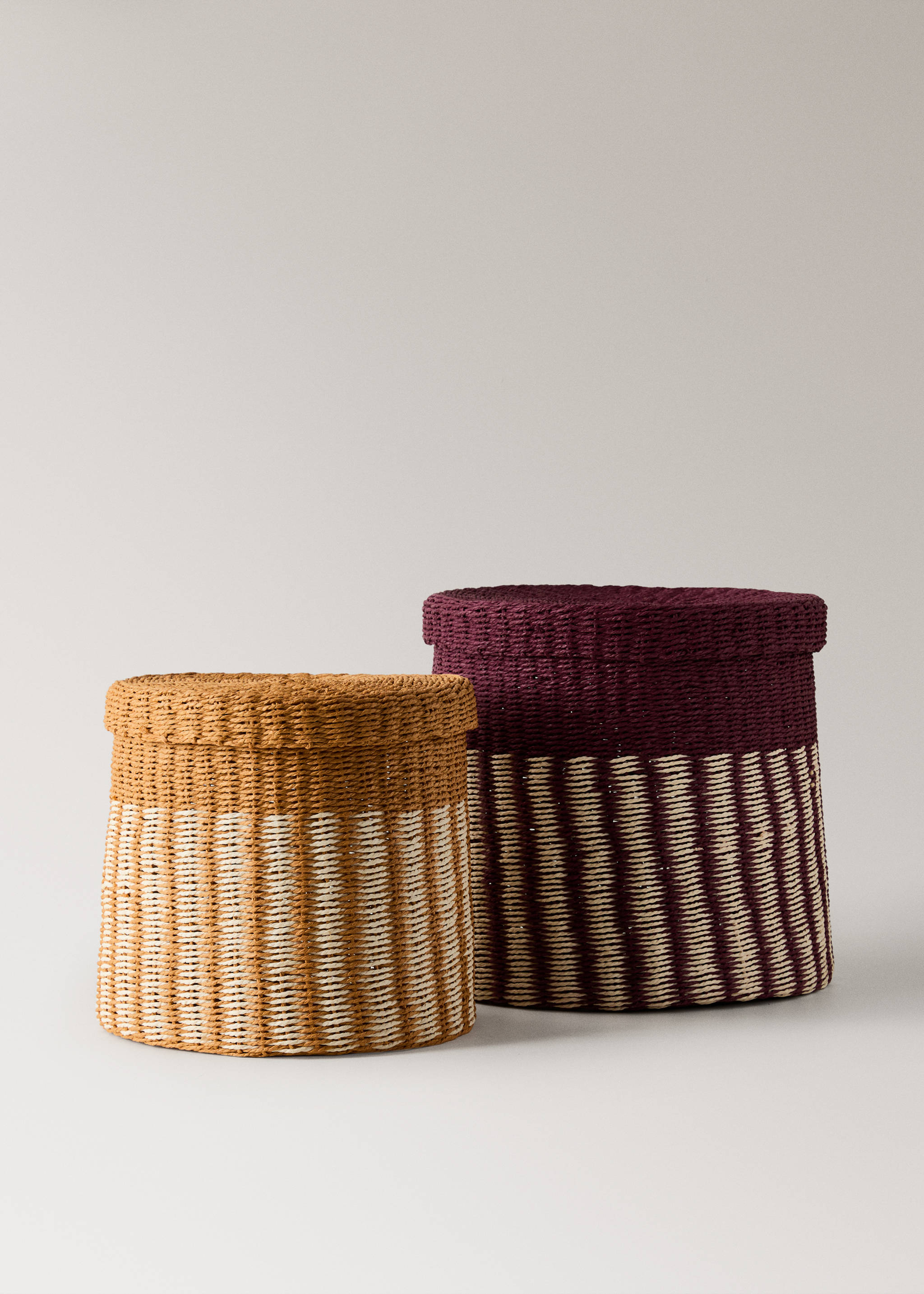 Striped paper basket with small lid - Details of the article 3