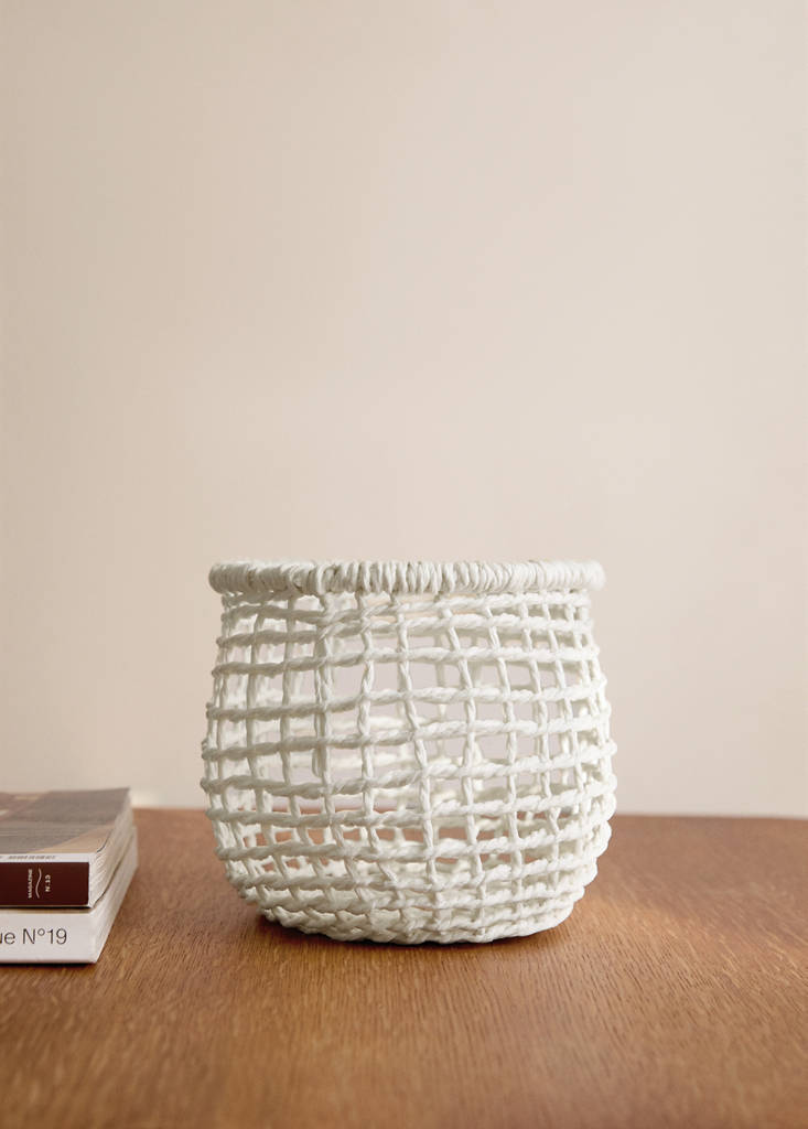 Toilet roll basket — White
