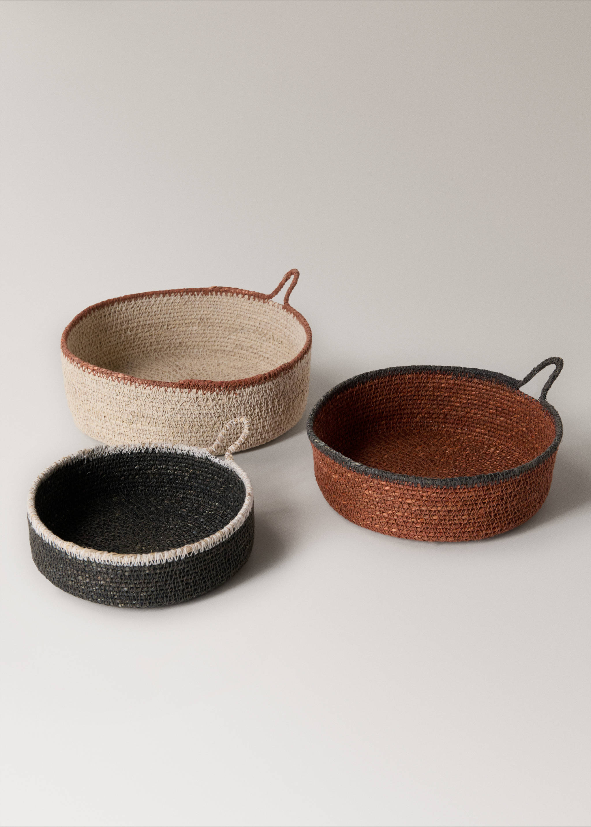 Combined seagrass baskets - Details of the article 3, Ecru. Ref: 27003298-00.