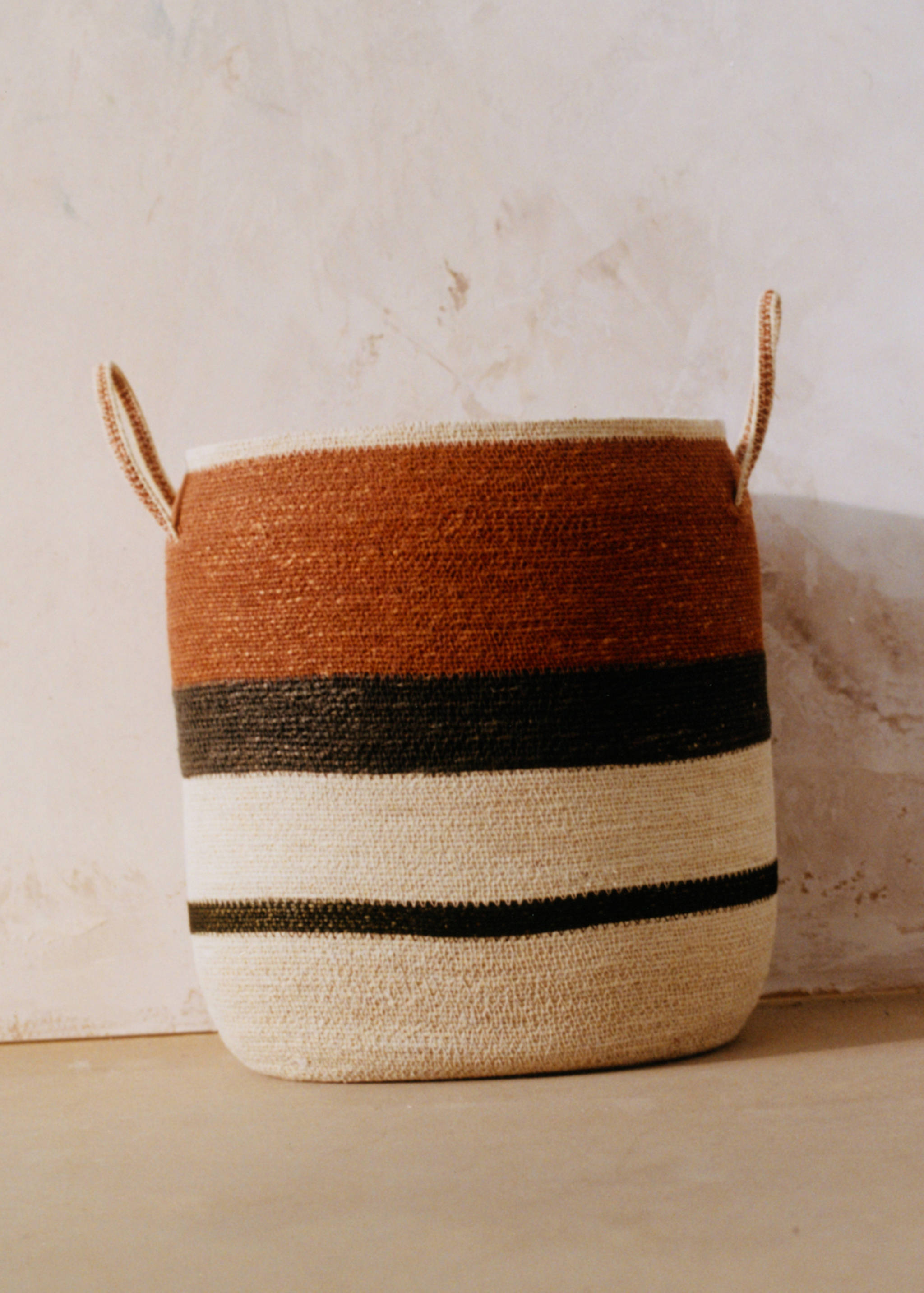 Καλάθι οβάλ ριγέ με λαβές μεγάλο μέγεθος - Λεπτομέρεια του προϊόντος 6