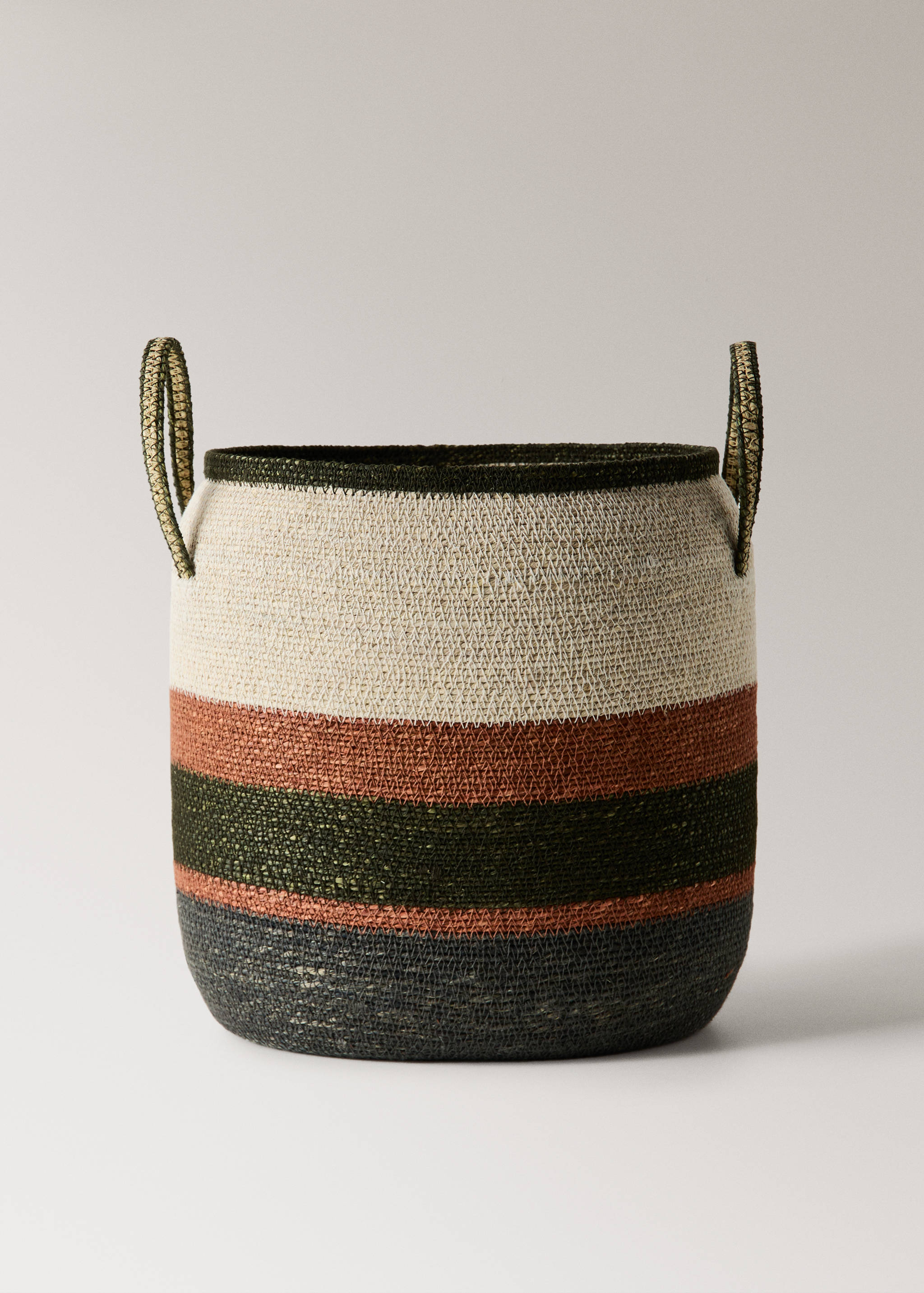 Small oval basket with stripe handles - Article without model