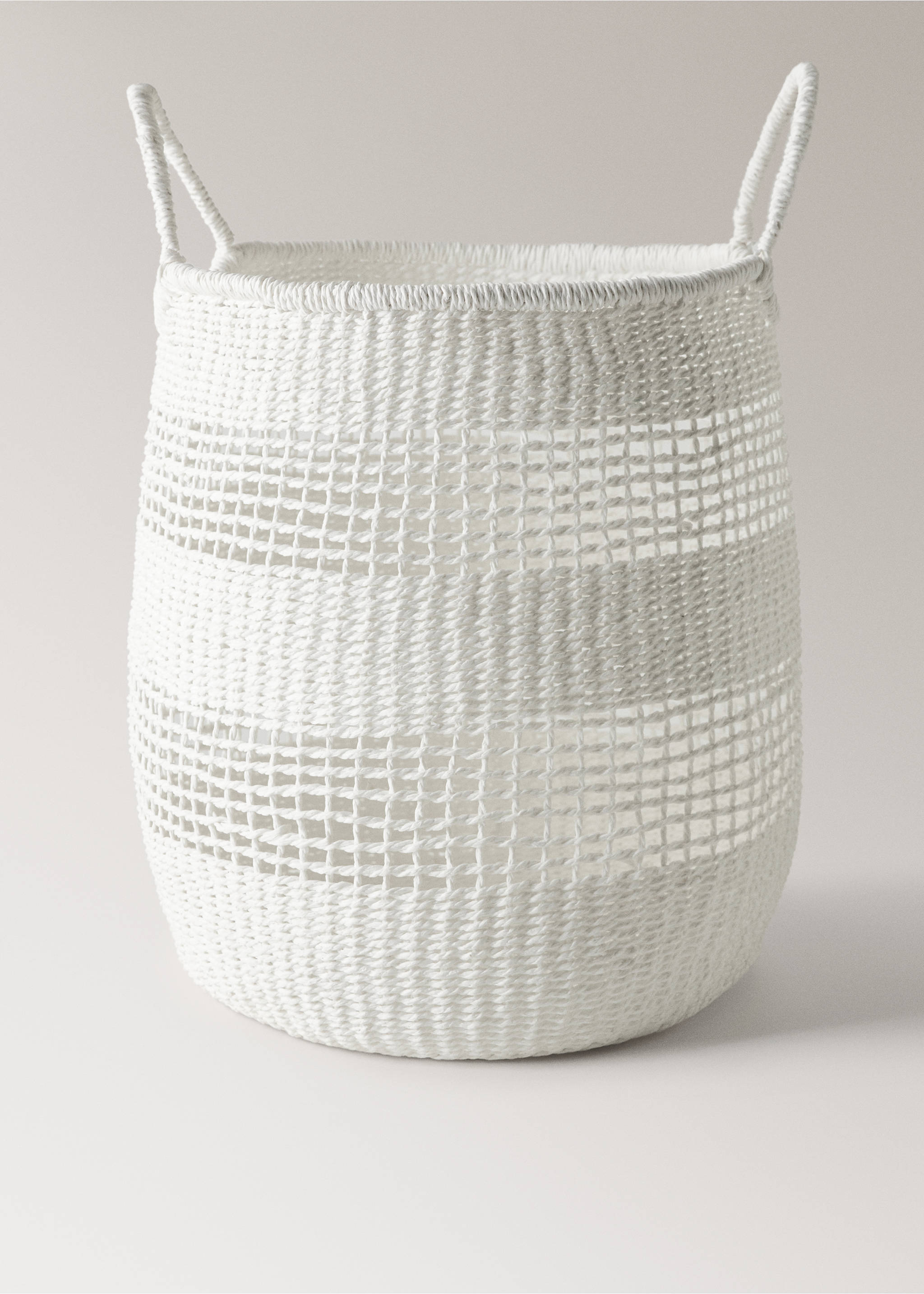 Decorative paper basket with handles - Article without model, White. Ref: 27003301-00.