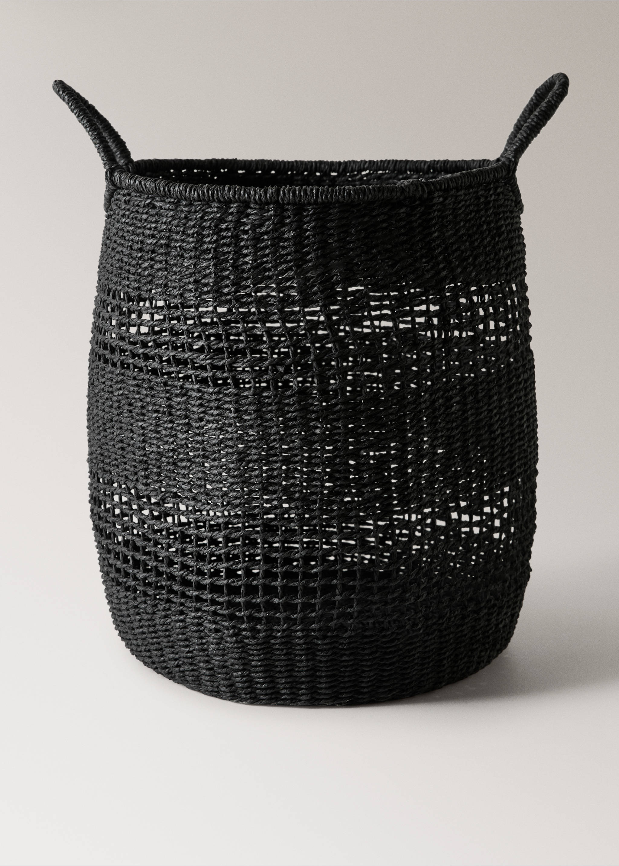Decorative paper basket with handles - Article without model, Black. Ref: 27003301-00.