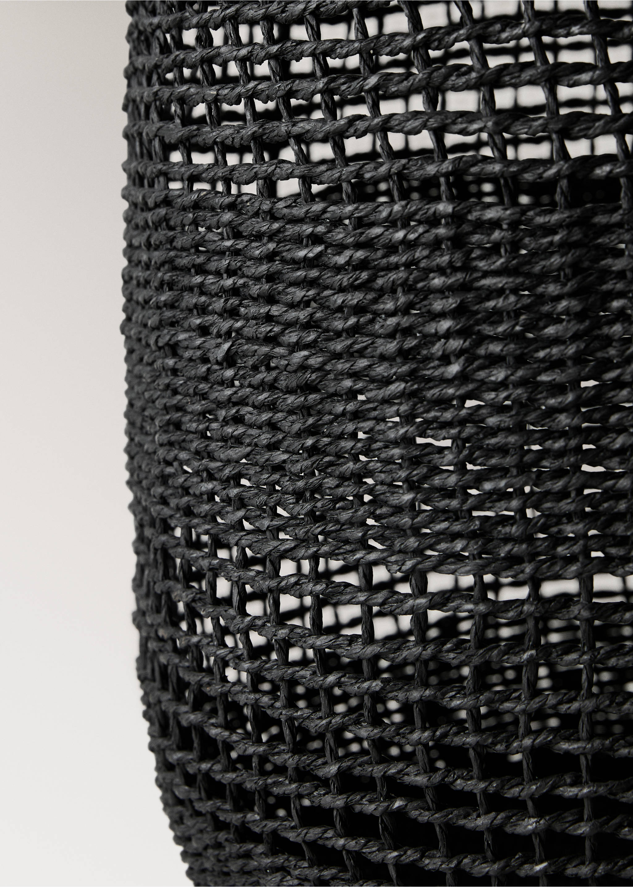 Decorative paper basket with handles - Details of the article 2, Black. Ref: 27003301-00.