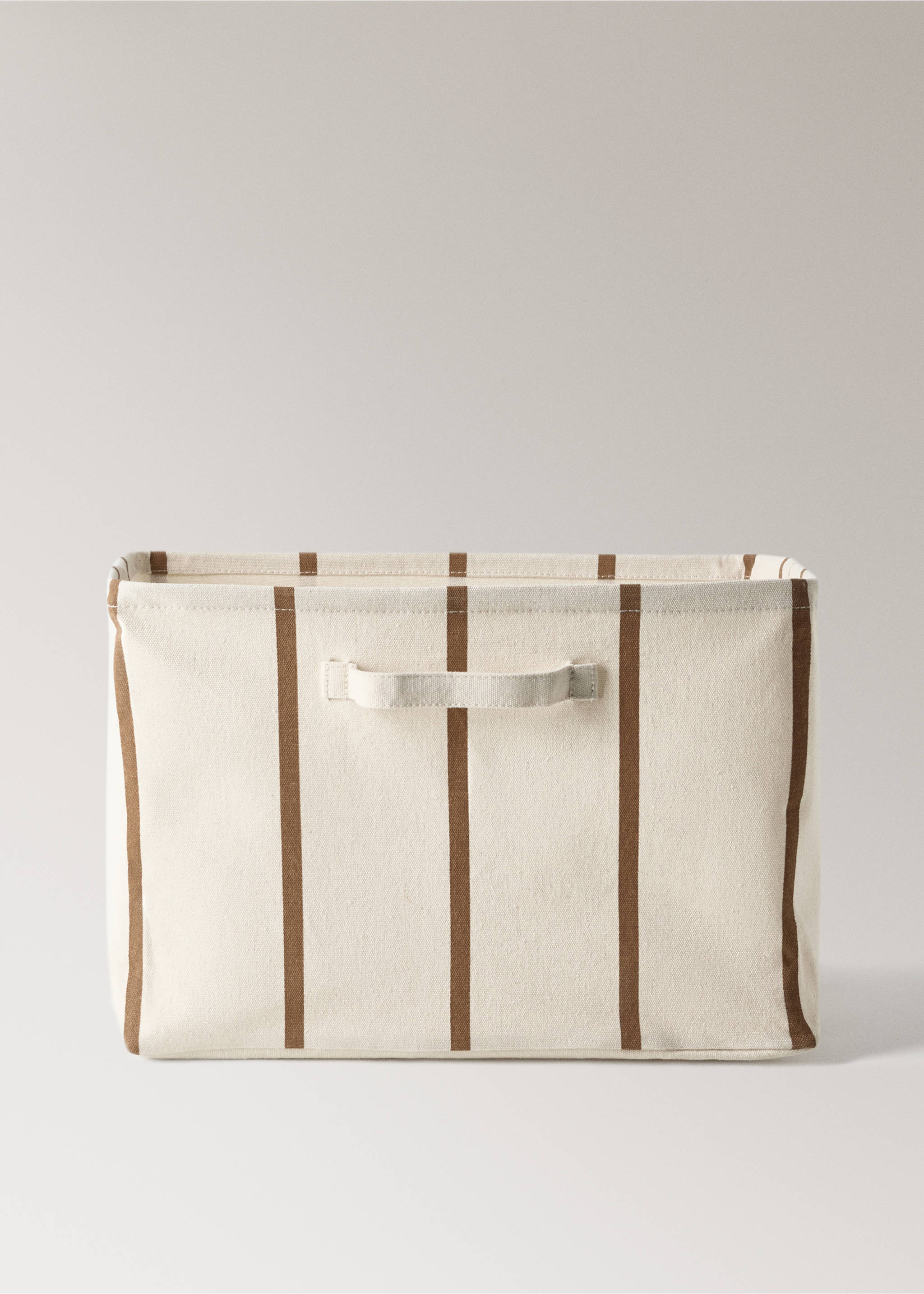 Textile basket with striped design - Article without model, White. Ref: 27003305-00.