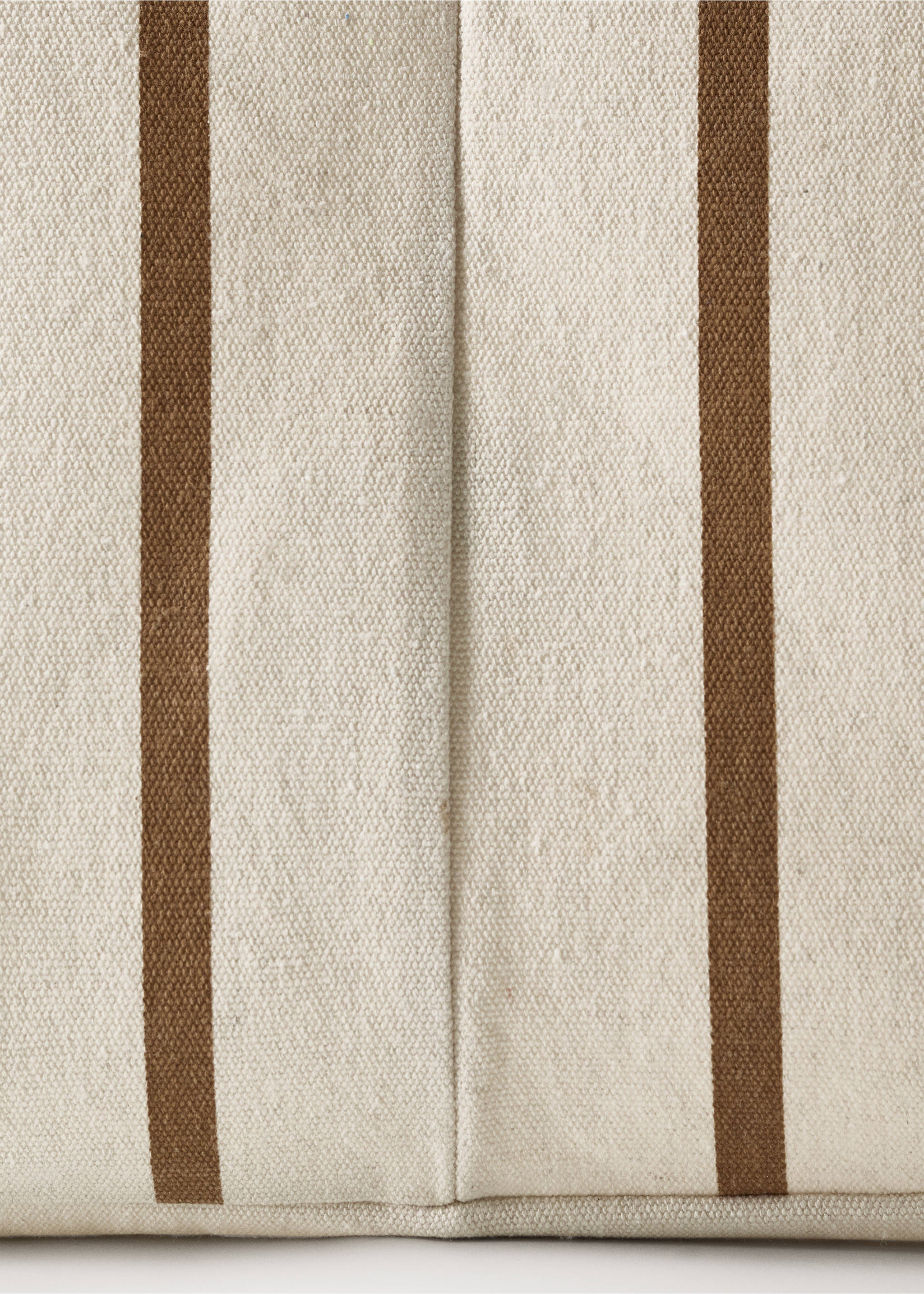 Textile basket with striped design - Details of the article 2, White. Ref: 27003305-00.