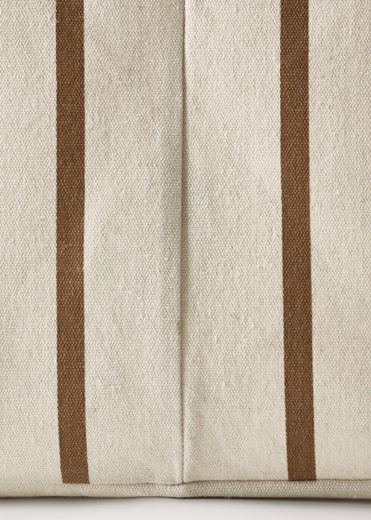 Textile basket with striped design — White