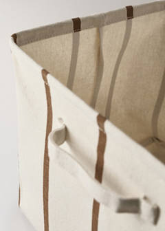 Textile basket with striped design — White 4
