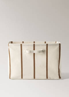 Textile basket with striped design — White 6