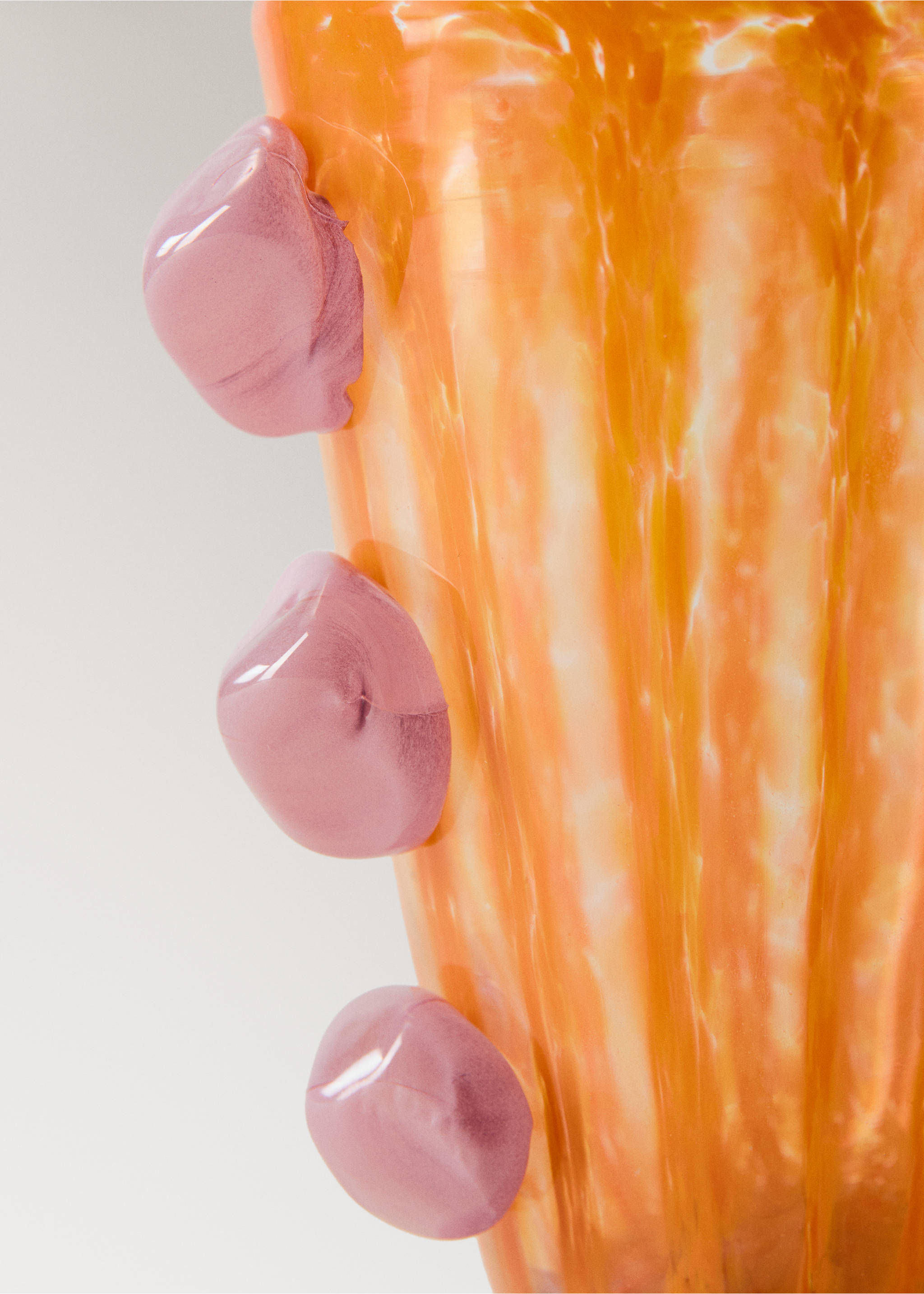 Kolorowy wazon z dmuchanego szkła - Szczegóły artykułu 1, Jaskrawy pomarańczowy. Ref: 27003311-00.