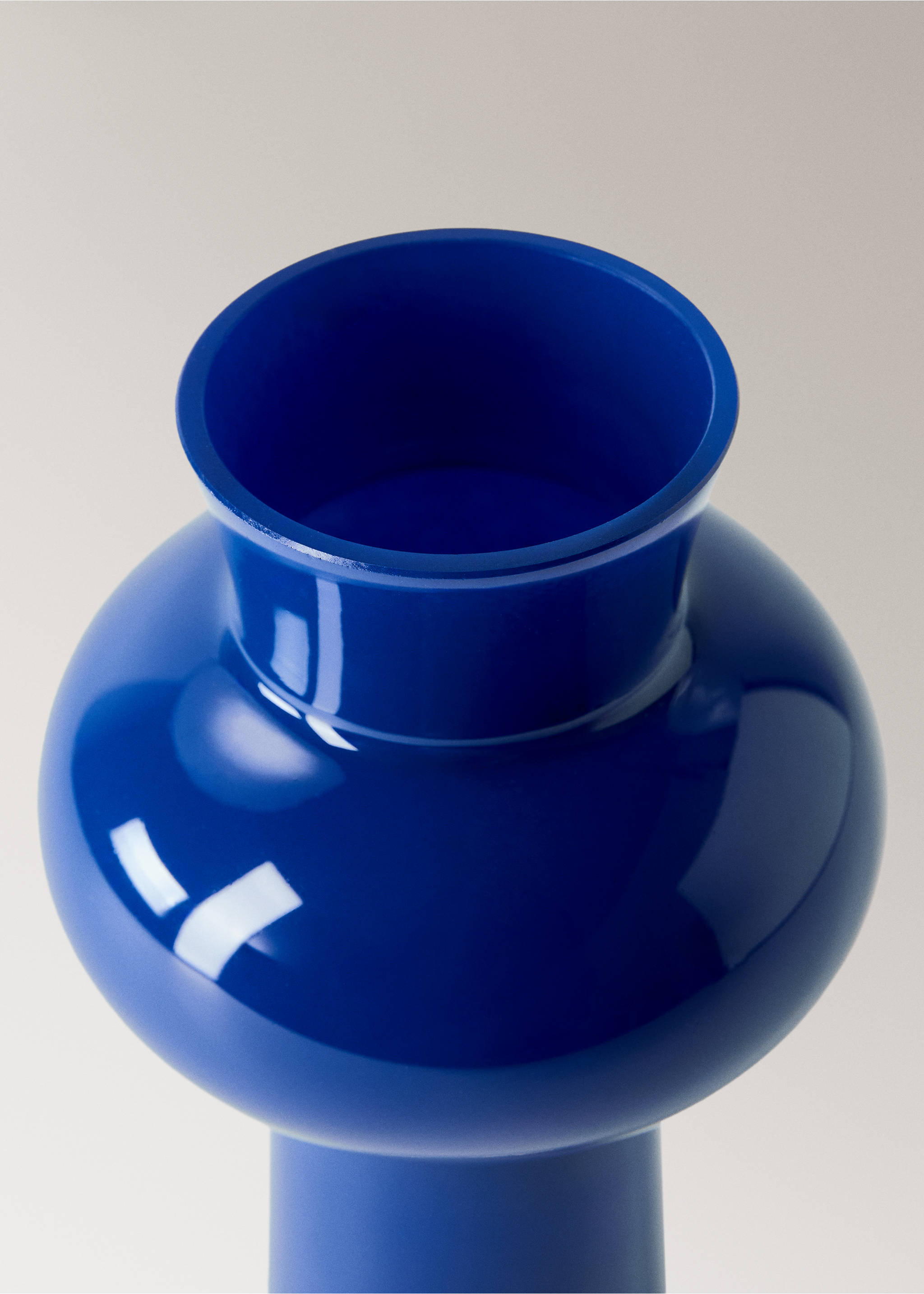 Tall glass vase - Details of the article 1, Blue. Ref: 27003313-00.