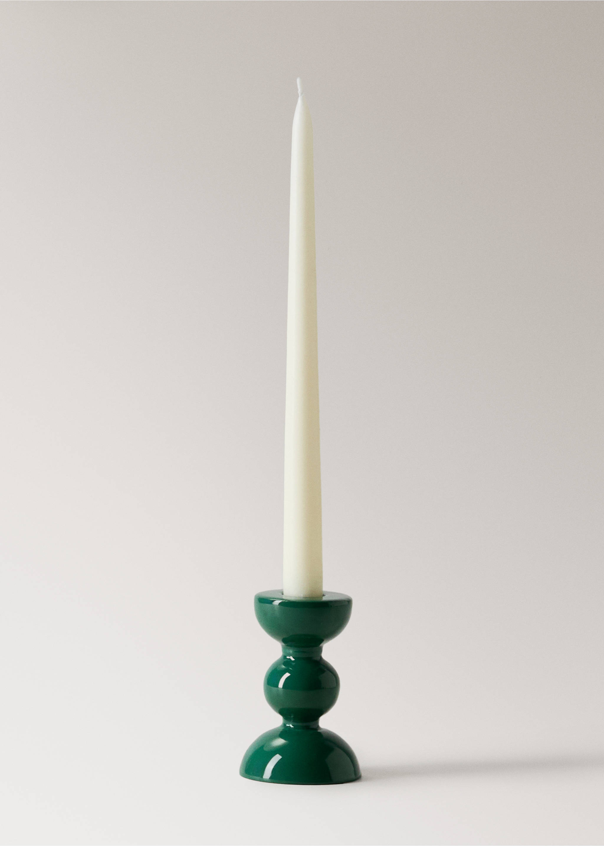 Metal low-colour candelabra - Details of the article 3, Light/Pastel Grey. Ref: 27003318-00.