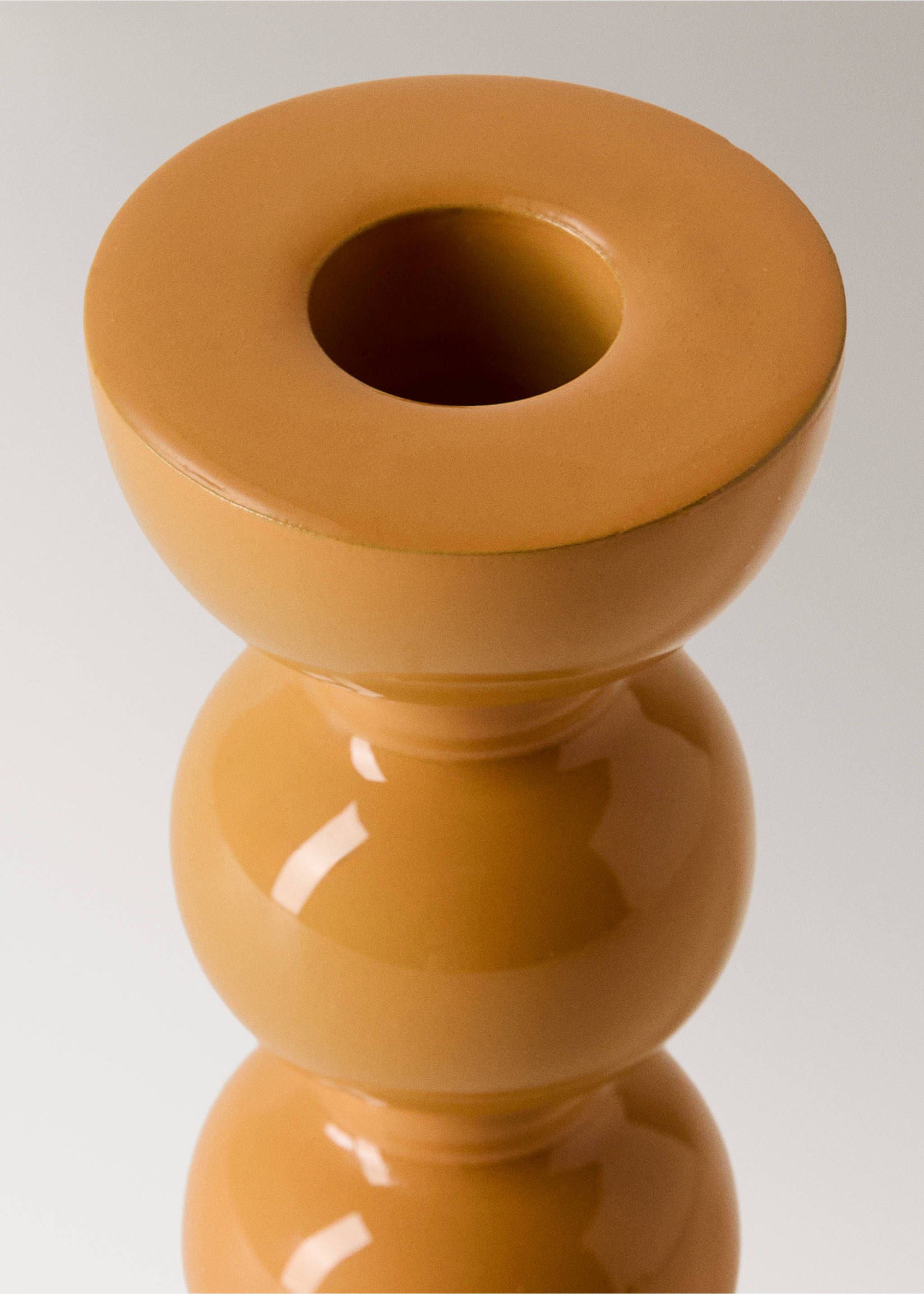 Medium metal candle holder - Details of the article 1, Gold. Ref: 27003319-00.