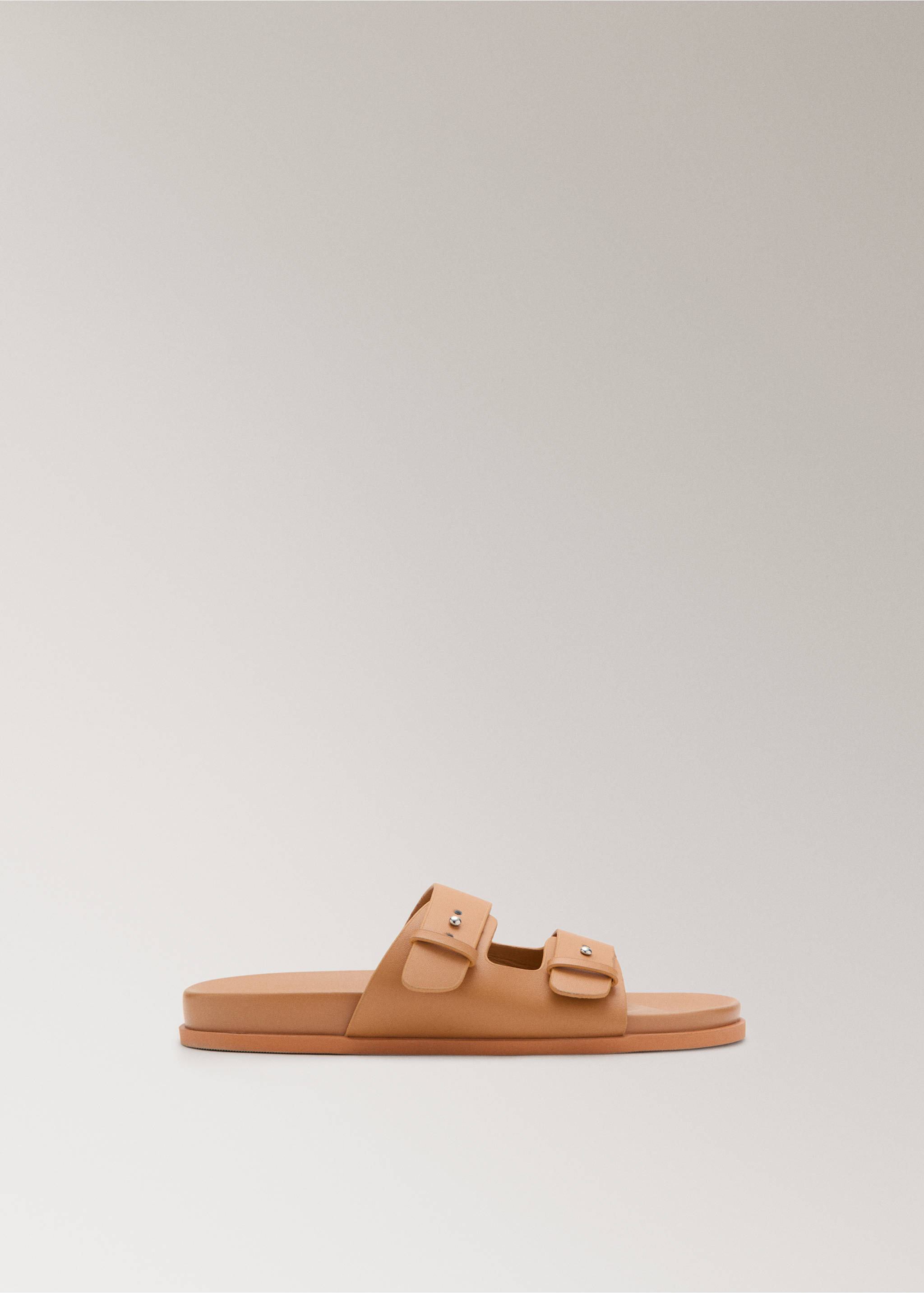 Double buckle leather sandals - Article without model, Orange. Ref: 27003321-00.