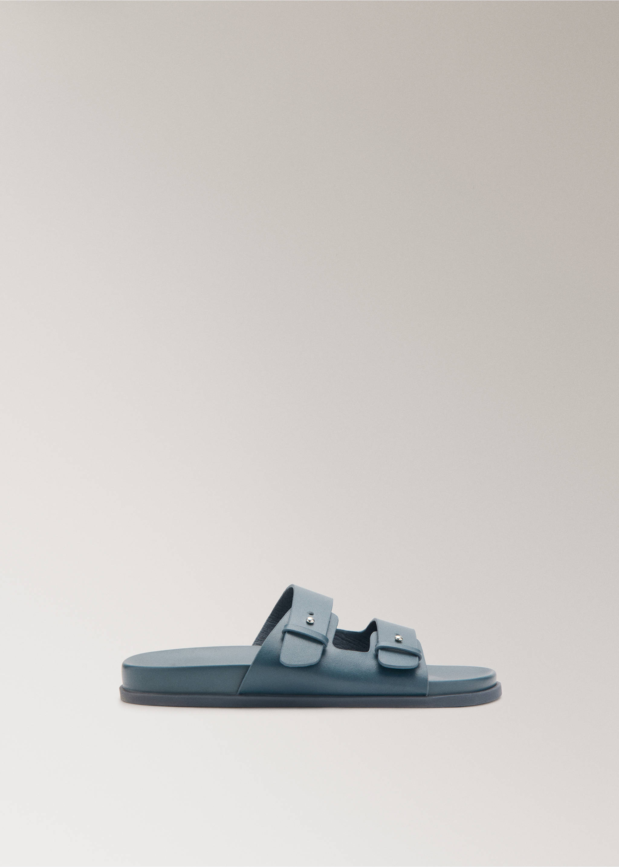 Double buckle leather sandals - Article without model, Blue. Ref: 27003321-00.