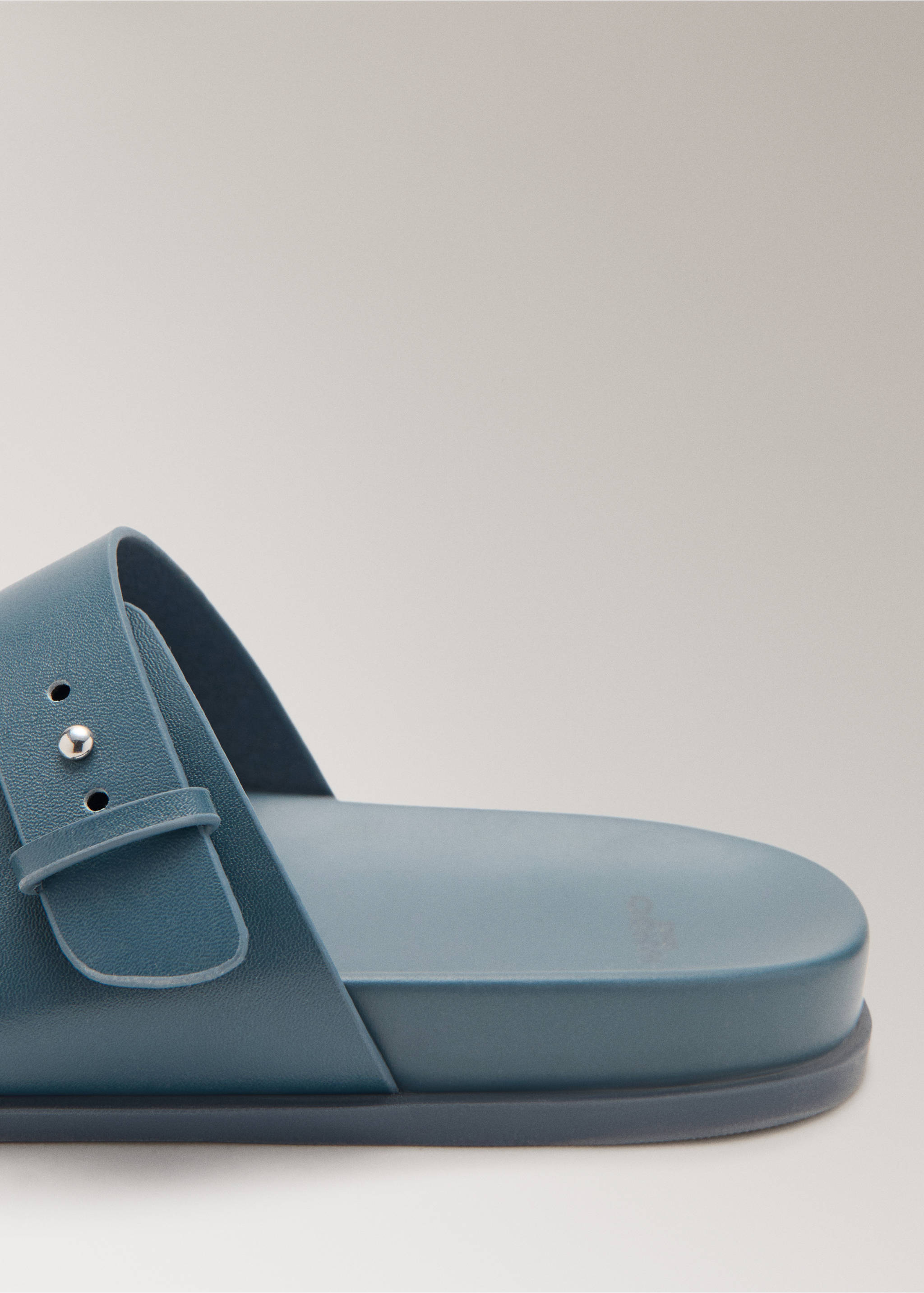 Double buckle leather sandals - Details of the article 1, Blue. Ref: 27003321-00.