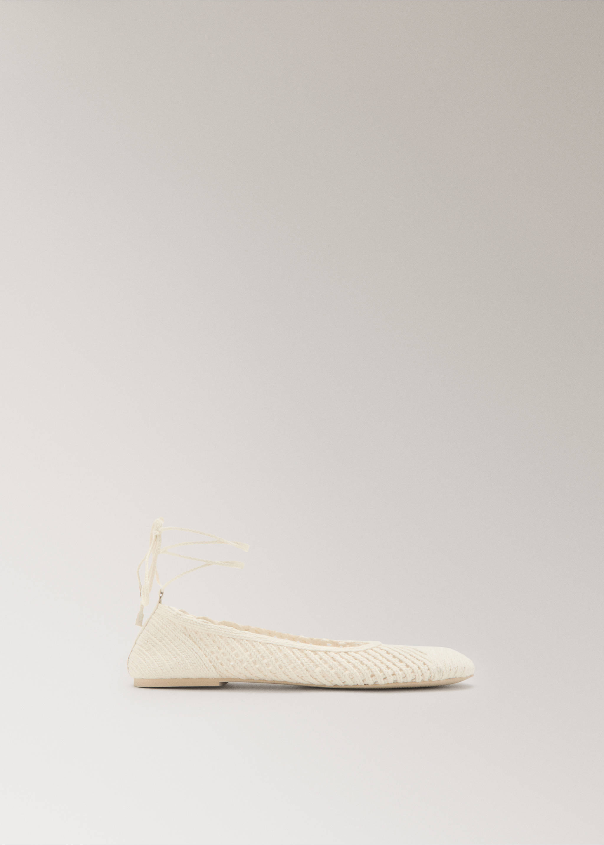 Örgü bantlı babet ayakkabı - Modelsiz ürün, Kırık Beyaz. Ref: 27003322-00.