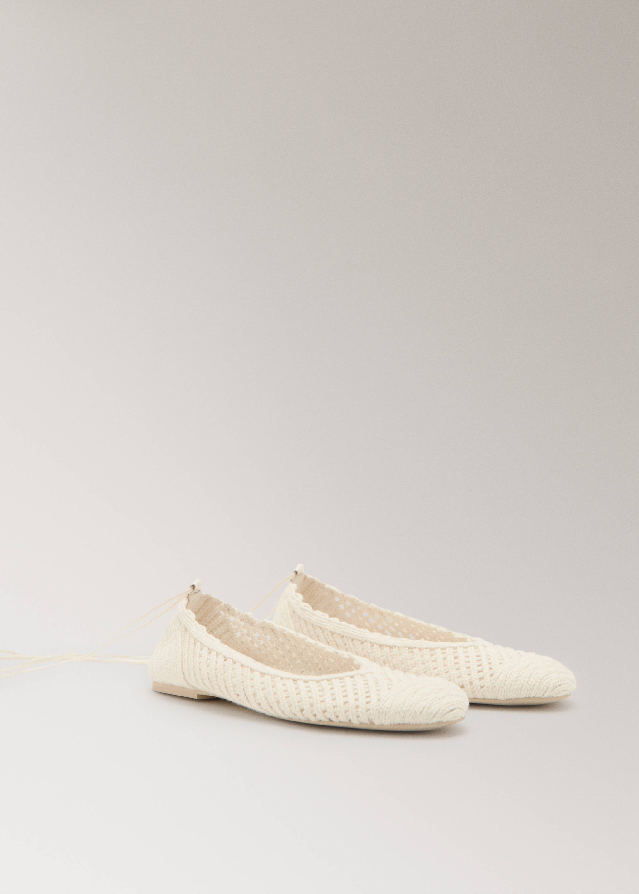 Woven strap ballerina flat - Medium plane