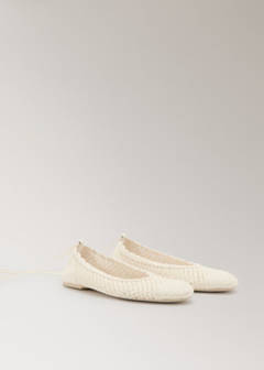 Woven strap ballerina flat — Off White 1