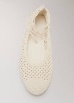 Woven strap ballerina flat — Off White 3