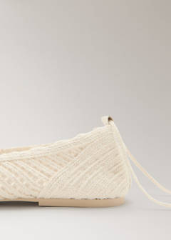 Woven strap ballerina flat — Off White 4
