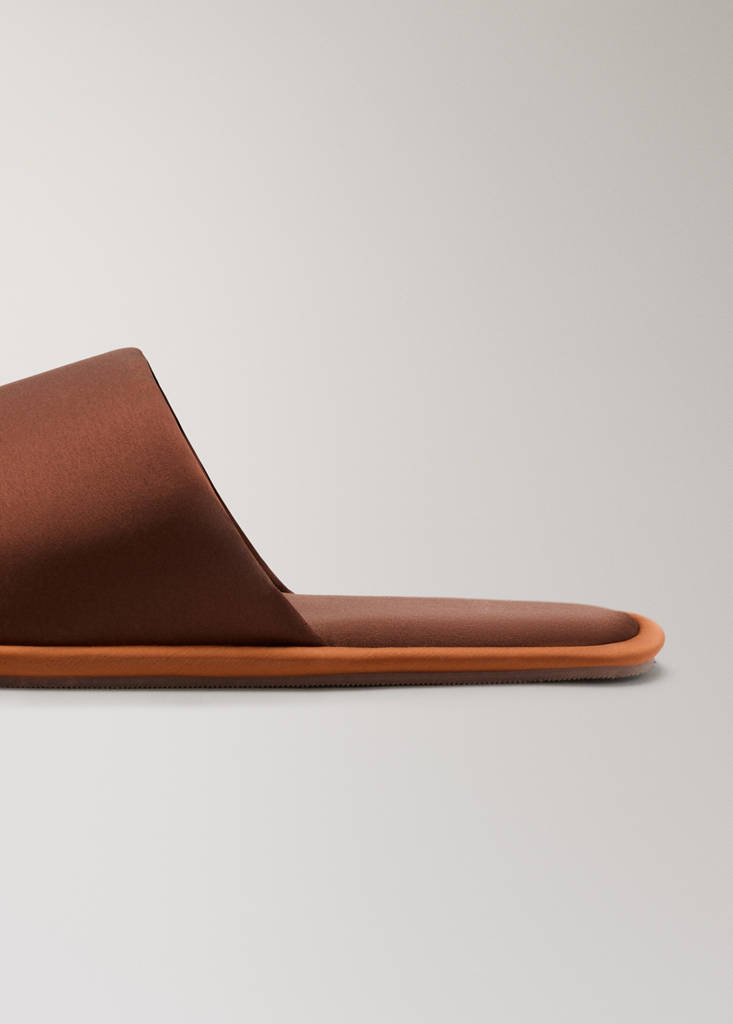 Satin trainers with contrast piping — Brown
