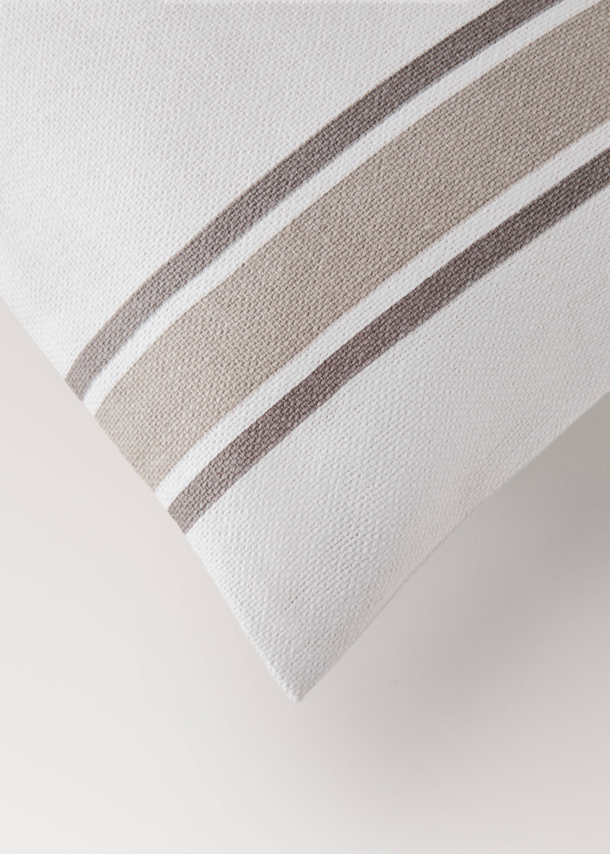 Cotton cushion cover with two-tone stripes 30x50 cm - Details of the article 1