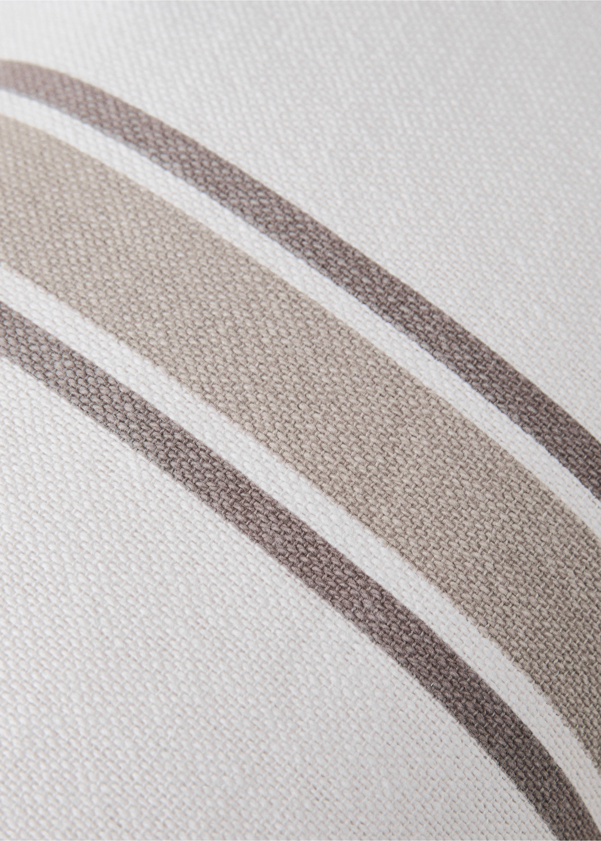 Cotton cushion cover with two-tone stripes 30x50 cm - Details of the article 3, Sand. Ref: 27003325-00.