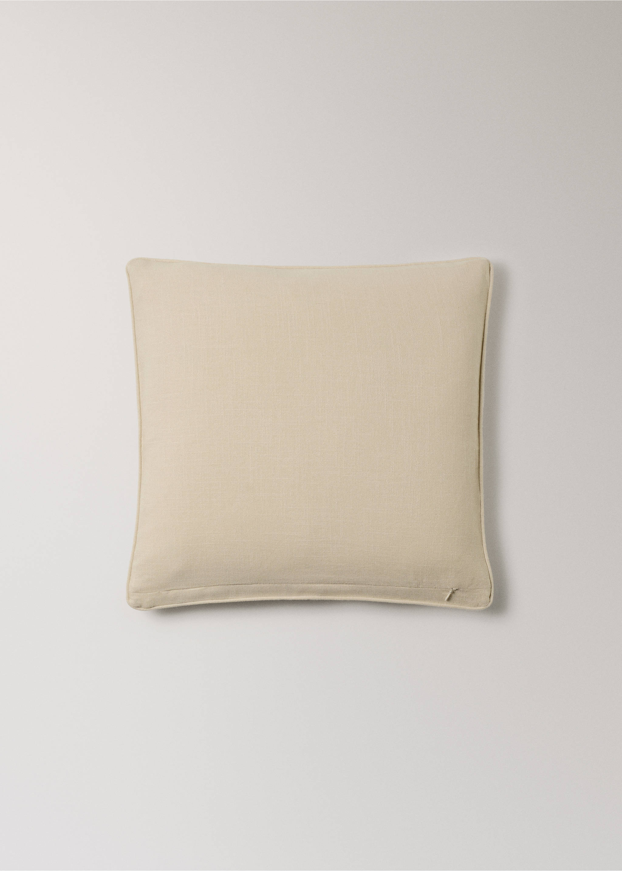 Capa de almofada decorativa de algodão com textura e acabamento de debrum 50X50 cm - Pormenor do artigo 4, Cru. Ref: 27003328-00.