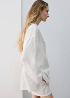 Striped pyjama shorts — White 4