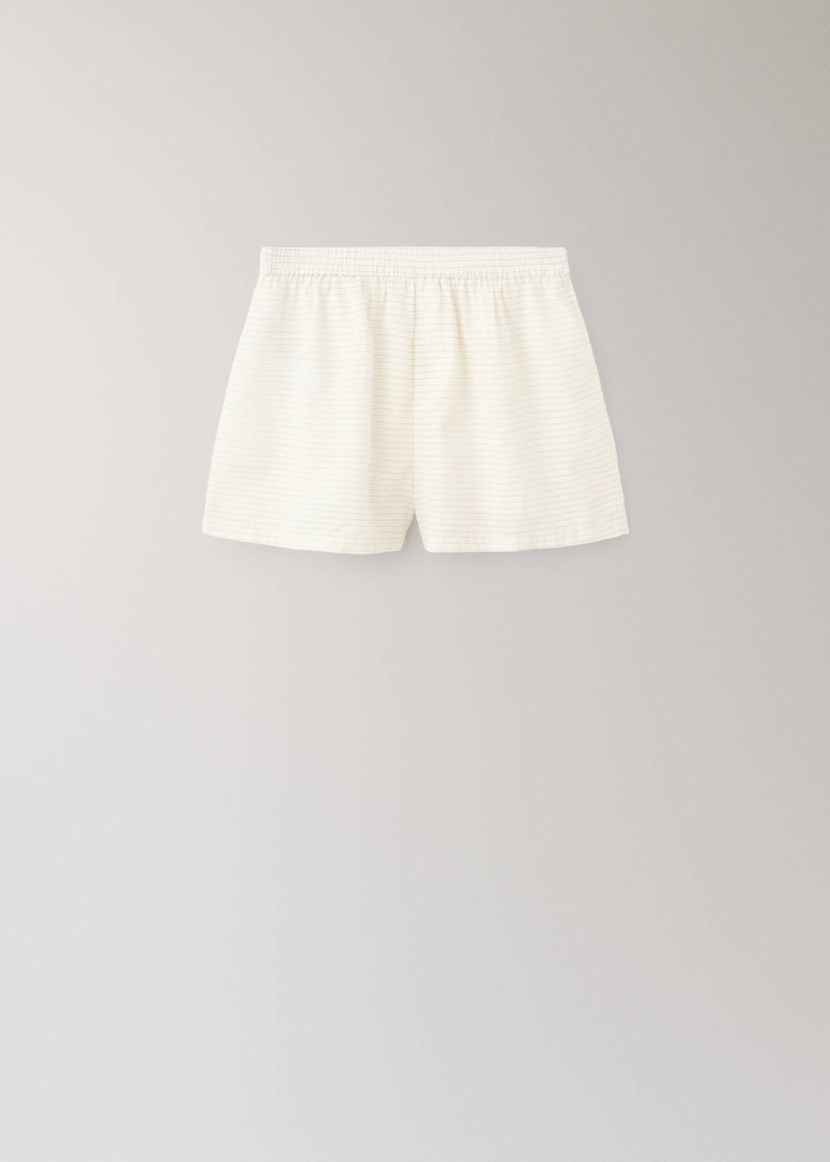 Striped pyjama shorts — White