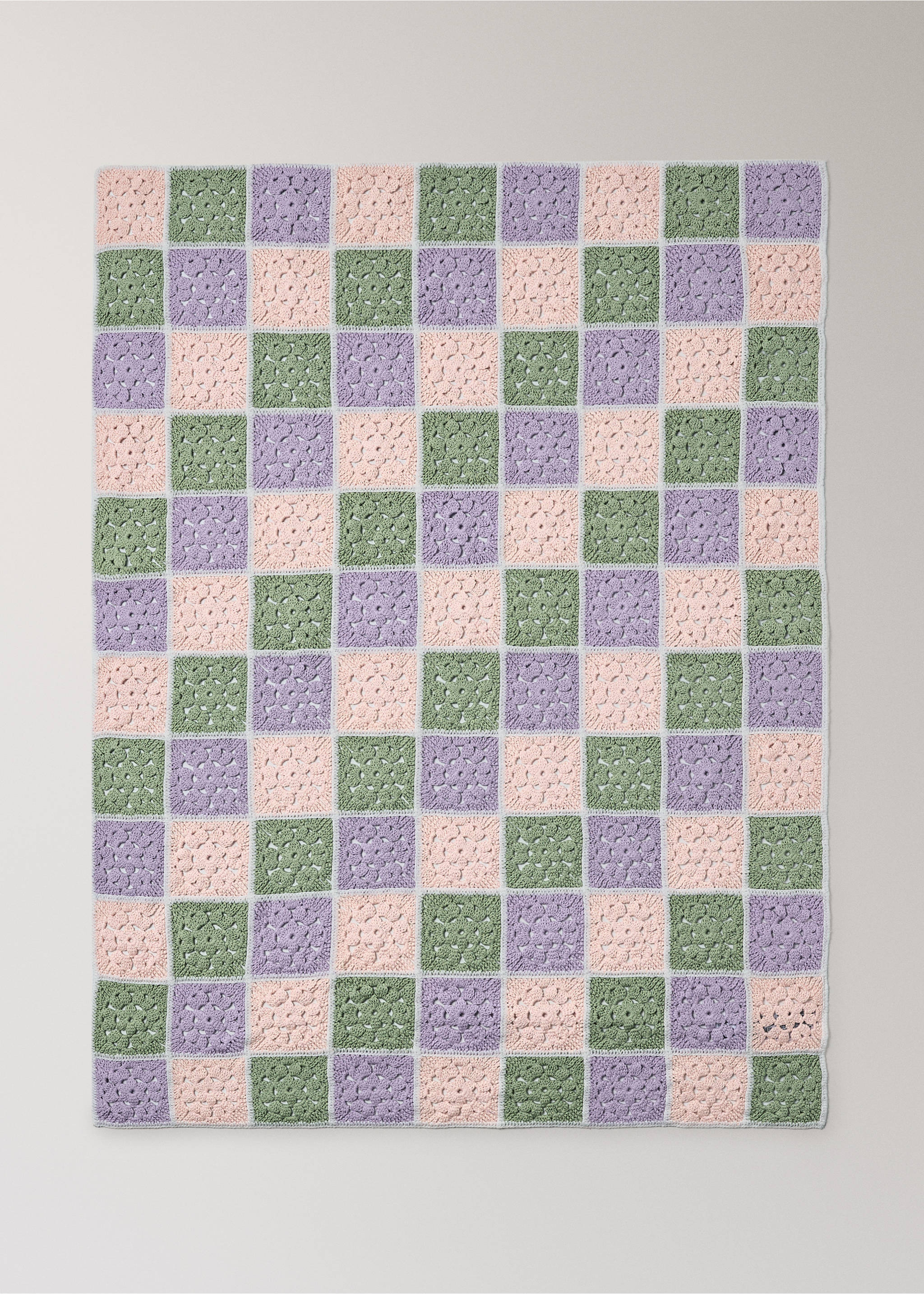 Manta infantil algodón crochet - Detalle del artículo 3, Lila. Ref: 27003334-00.