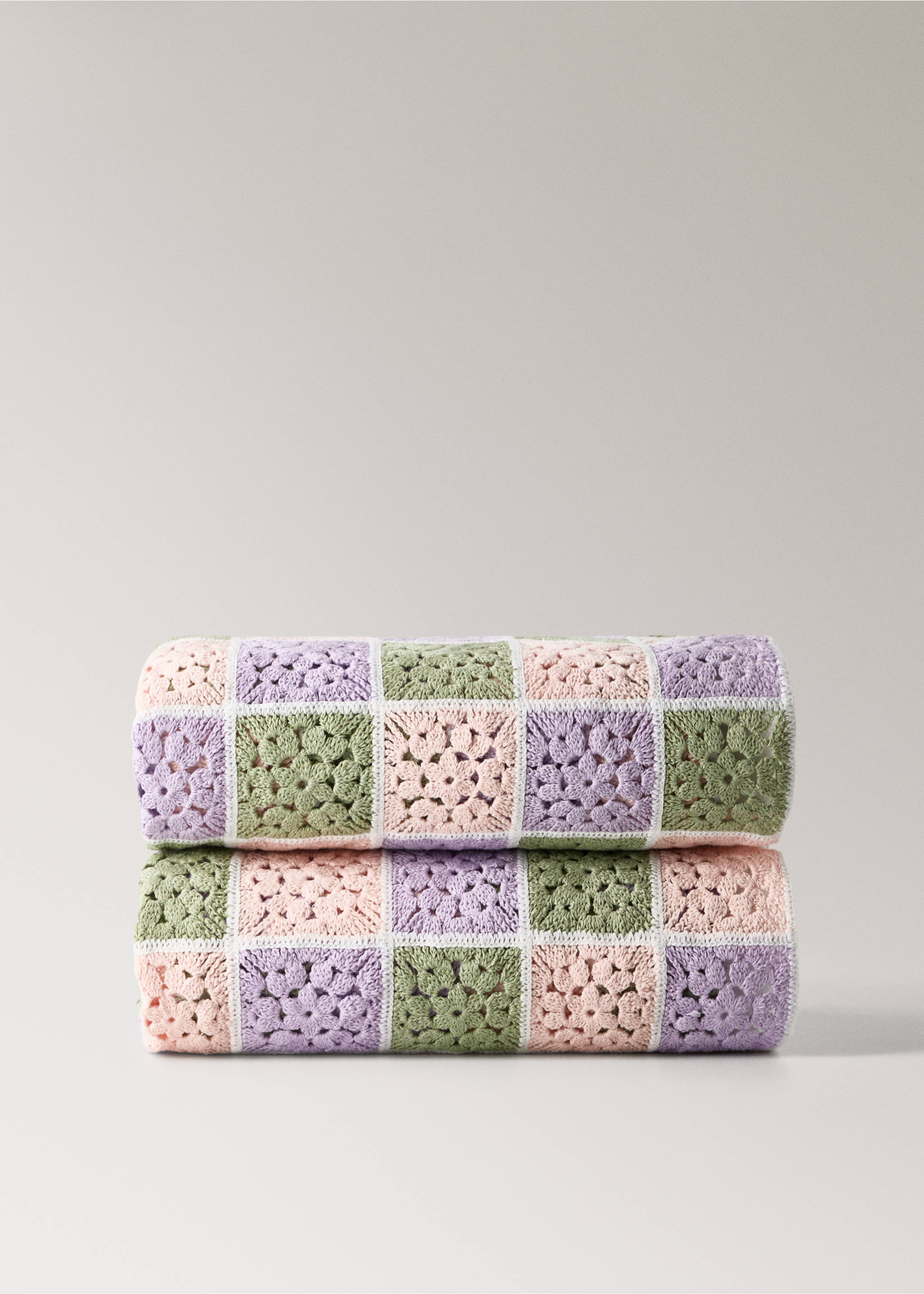 Children's cotton crochet throw - Article without model, Lilac. Ref: 27003334-00.
