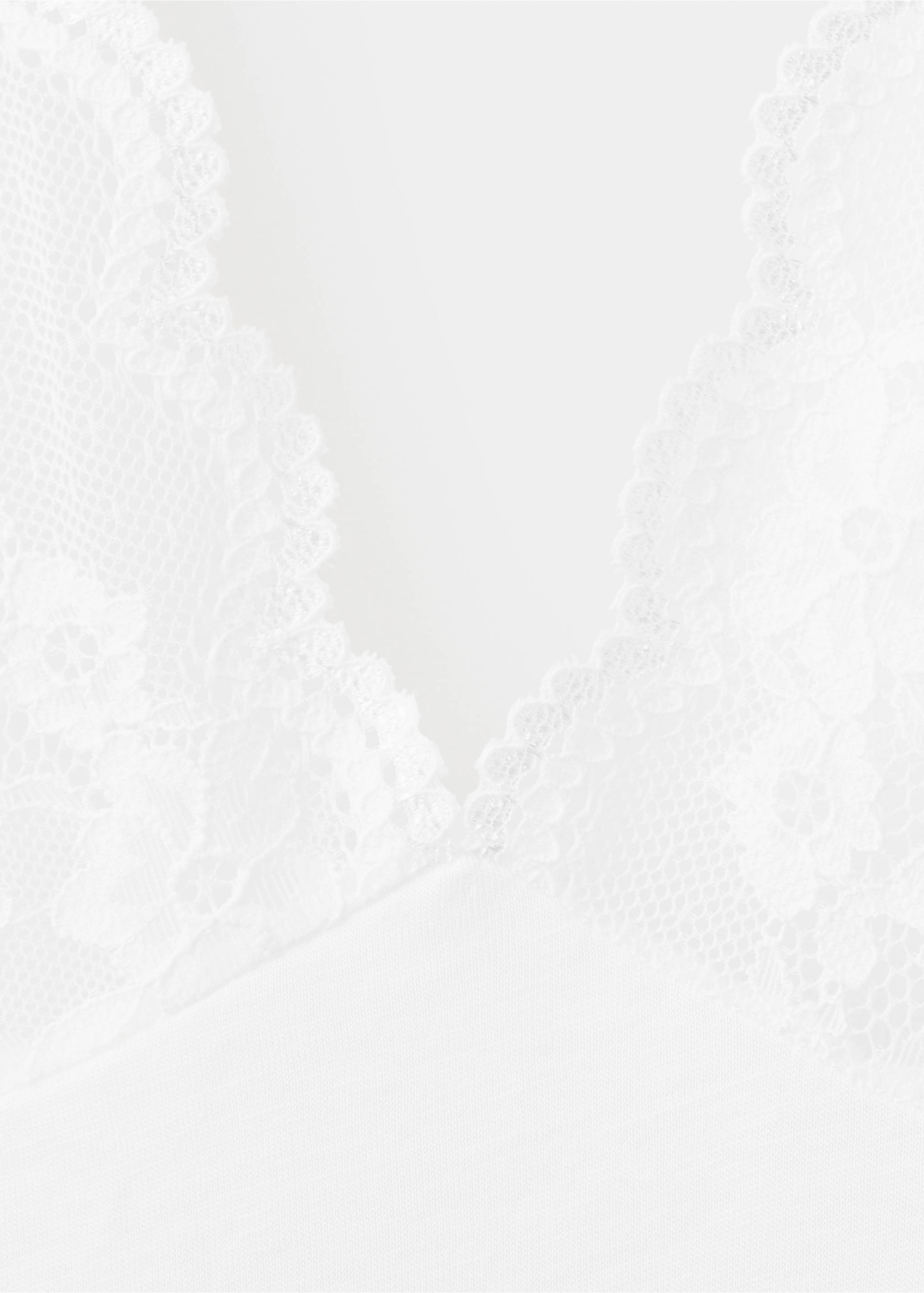 Lace nightdress with back scoop neckline - Details of the article 8, White. Ref: 27003337-00.