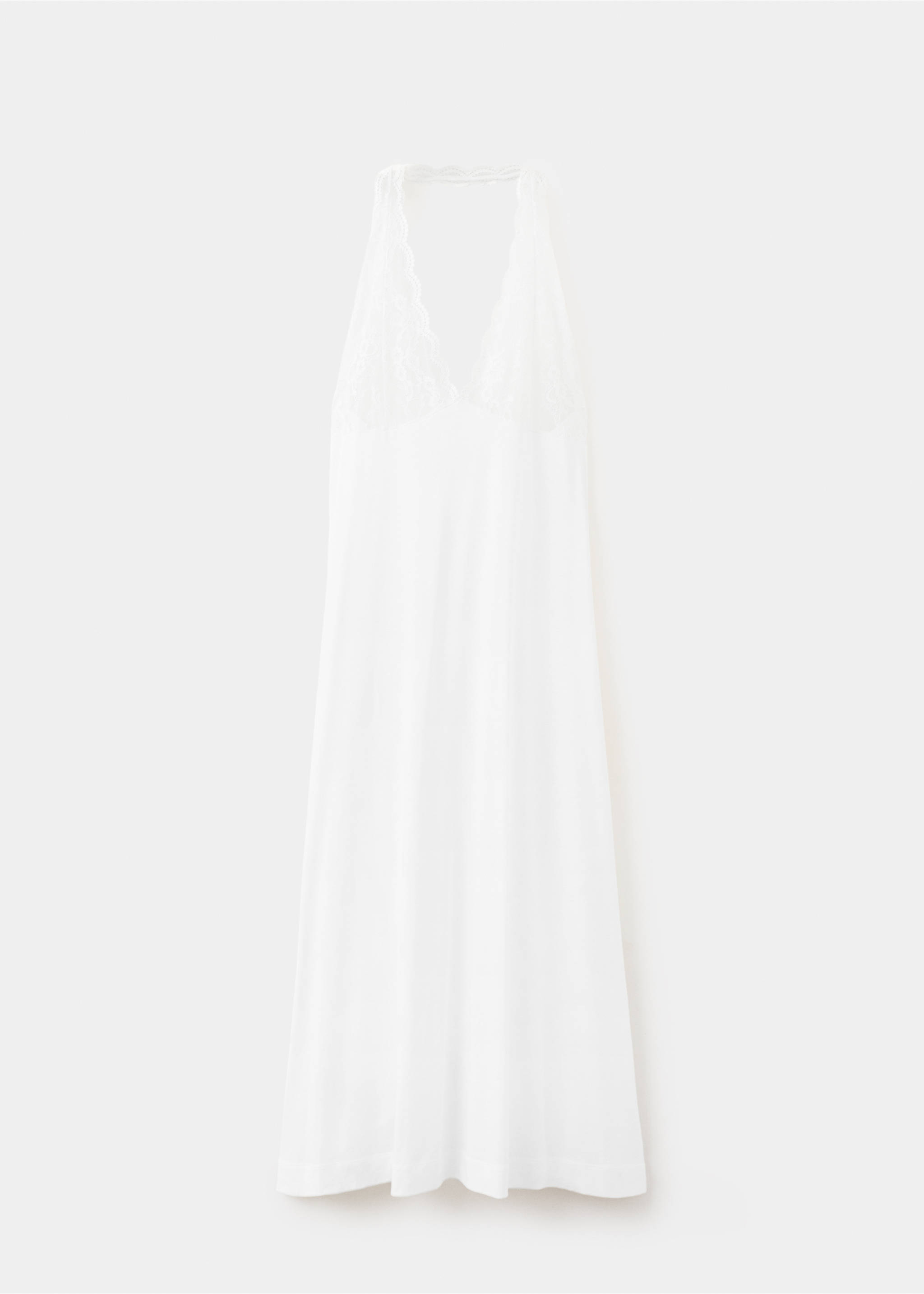 Lace nightdress with back scoop neckline - Article without model, White. Ref: 27003337-00.