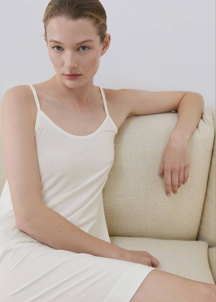 Light cotton nightdress — Ivory White