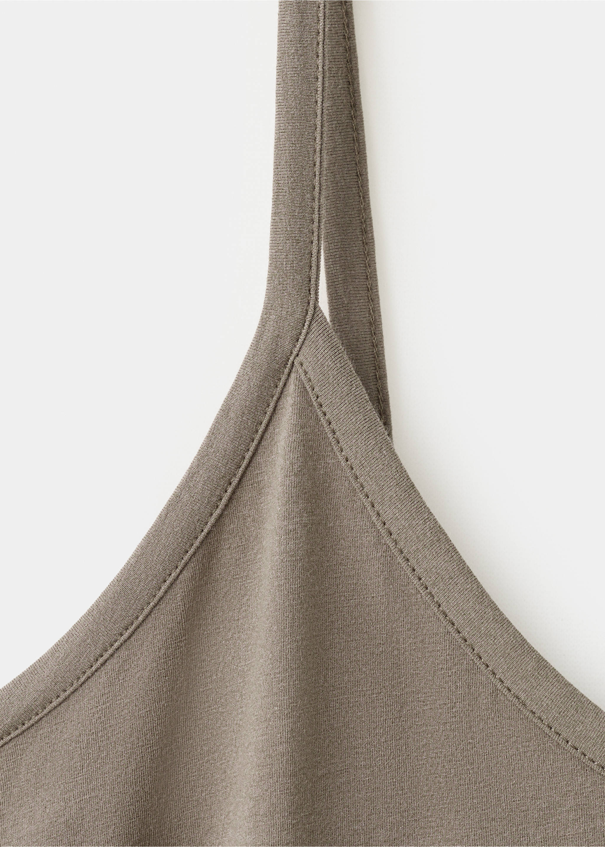 Light cotton nightdress - Details of the article 8, Medium Brown. Ref: 27003338-00.