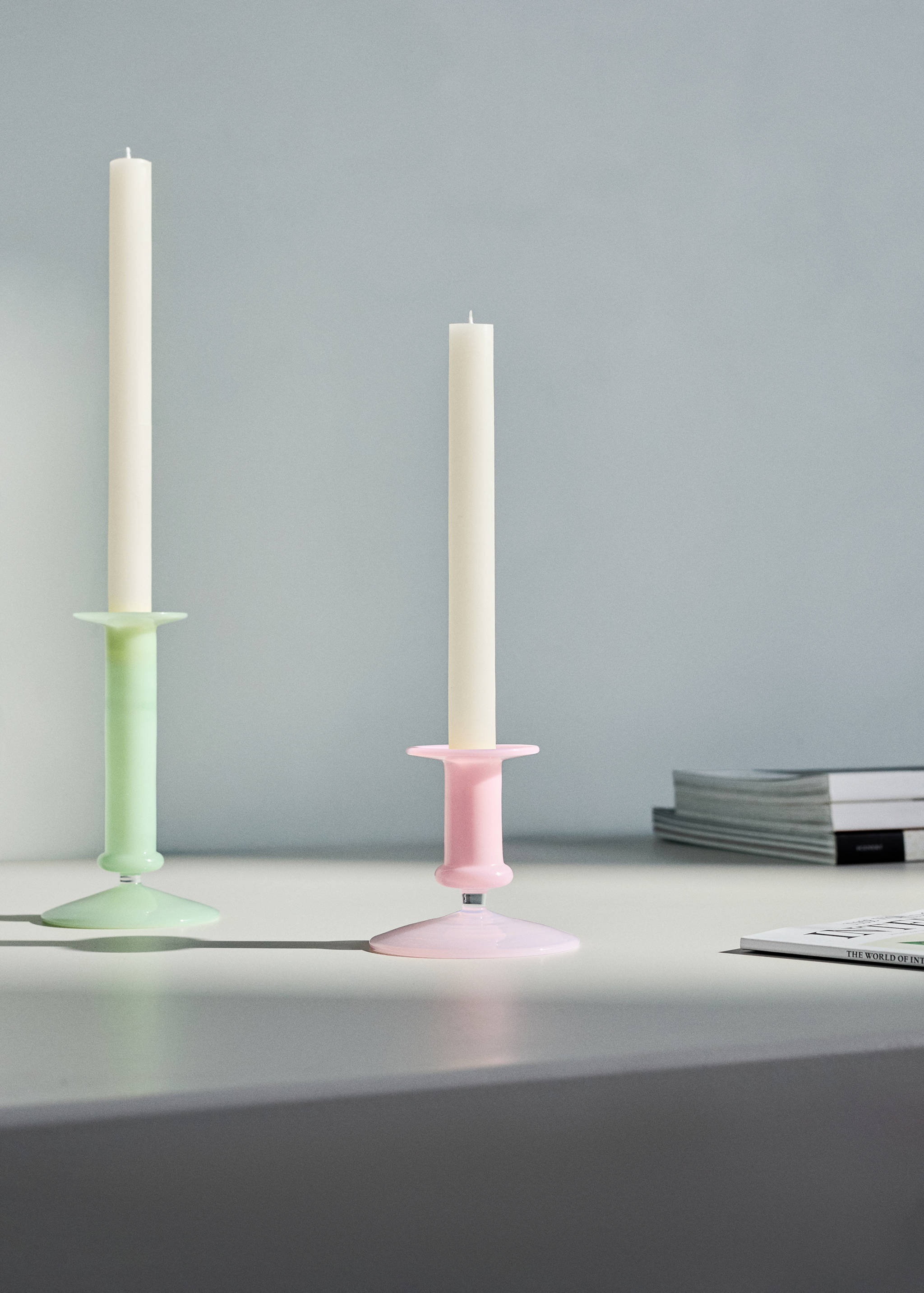 Small coloured borosilicate candelabrum - General plane