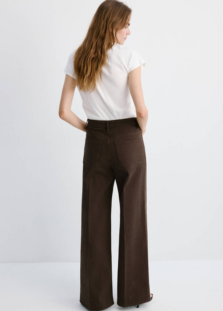 High-waisted wideleg jeans — Chocolate