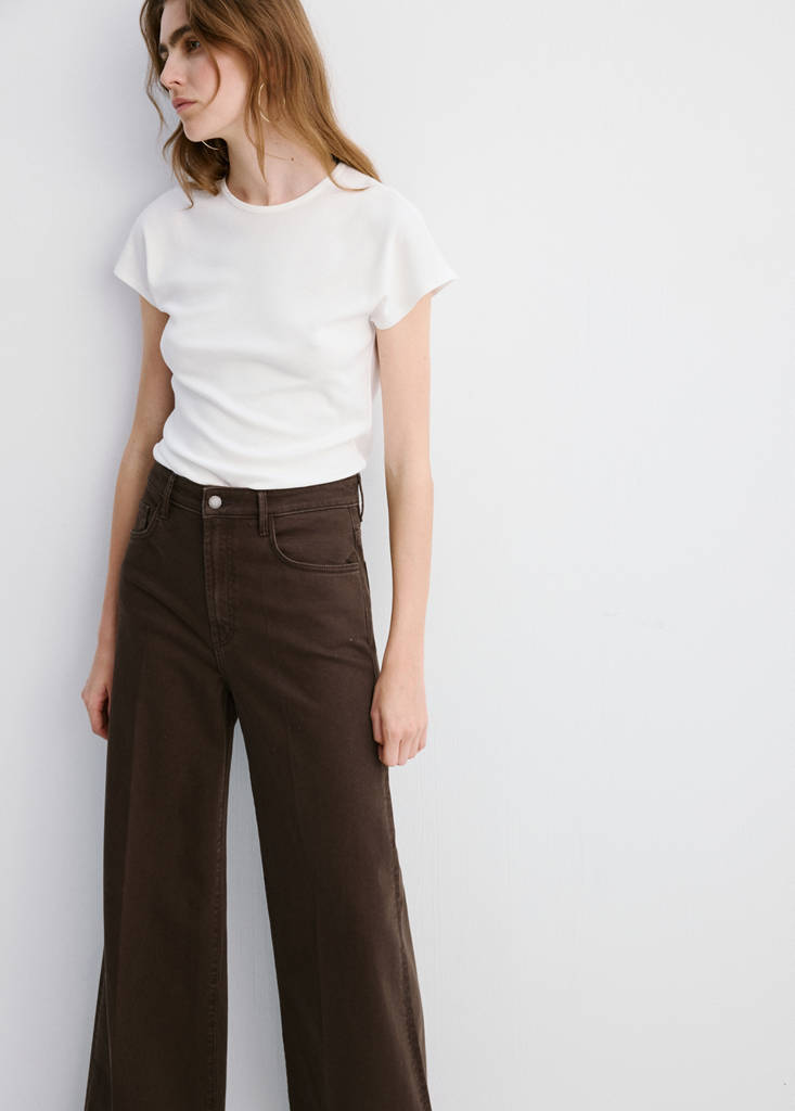 High-waisted wideleg jeans — Chocolate