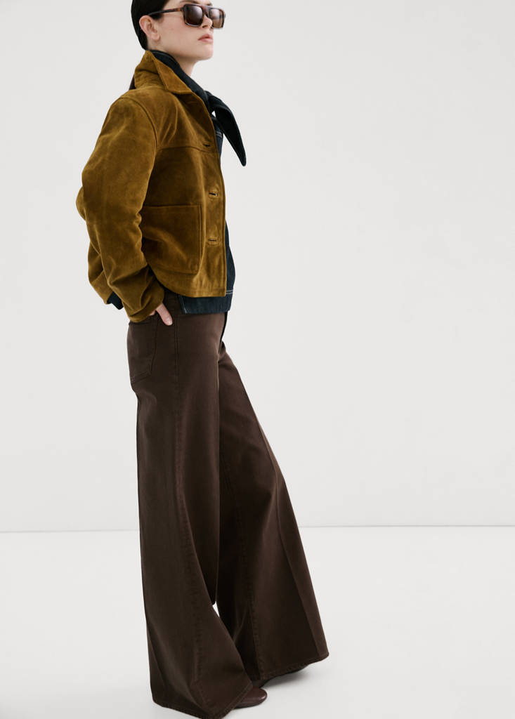 High-waisted wideleg jeans — Chocolate