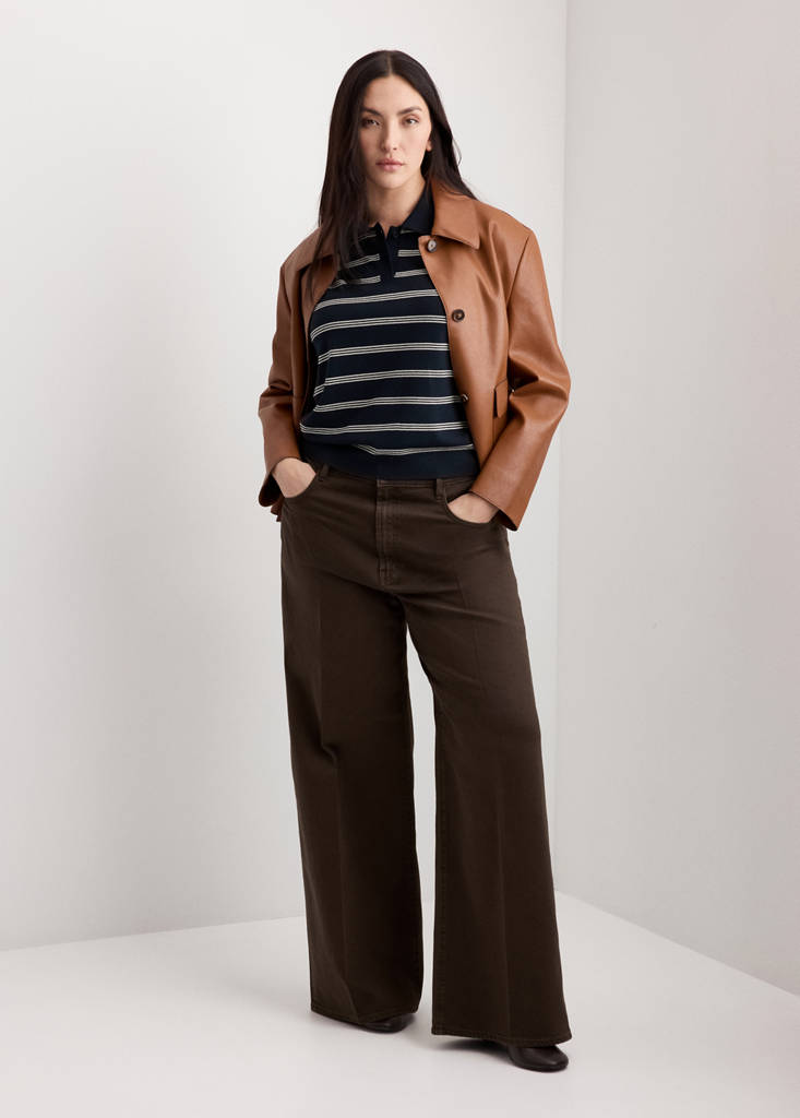 High-waisted wideleg jeans — Chocolate