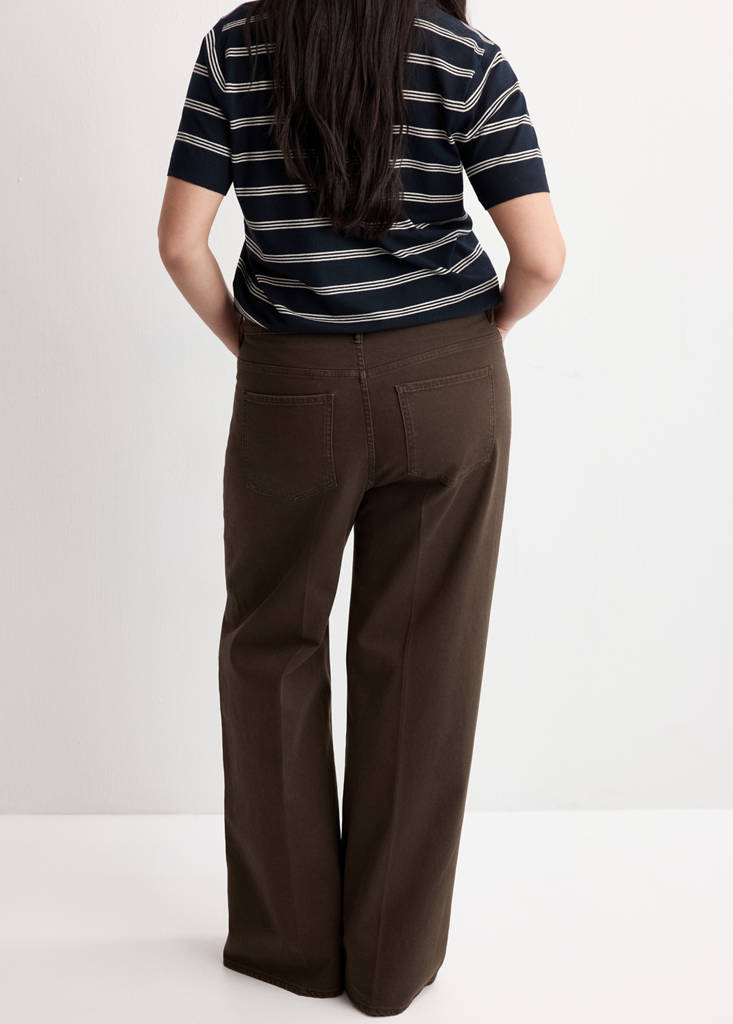 High-waisted wideleg jeans — Chocolate