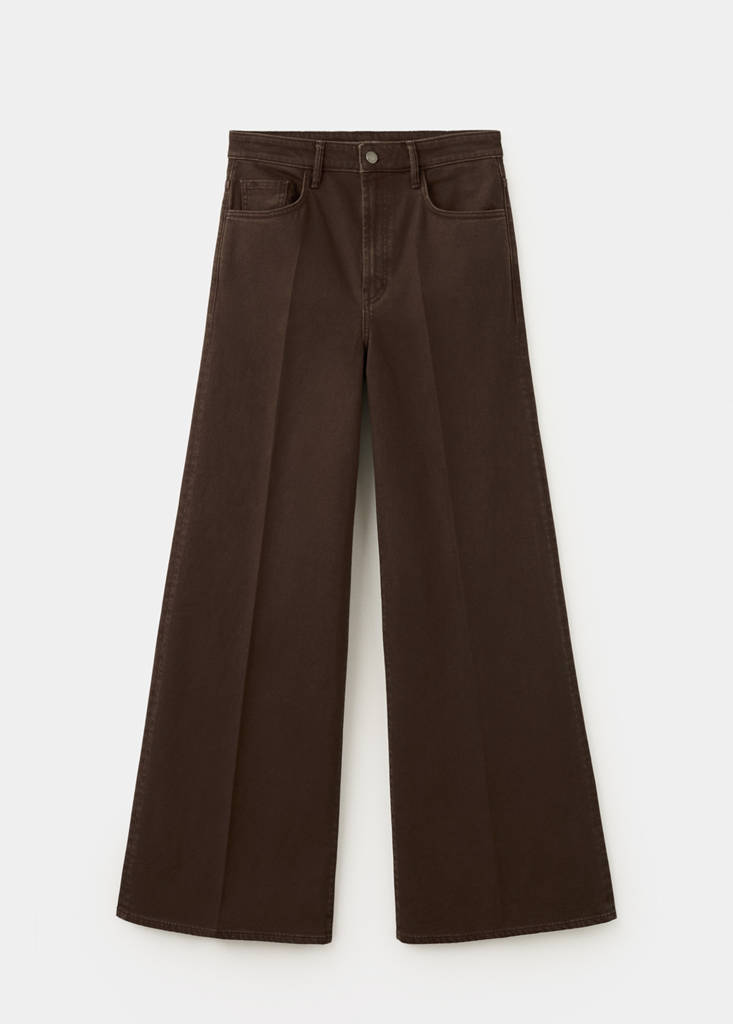 High-waisted wideleg jeans — Chocolate